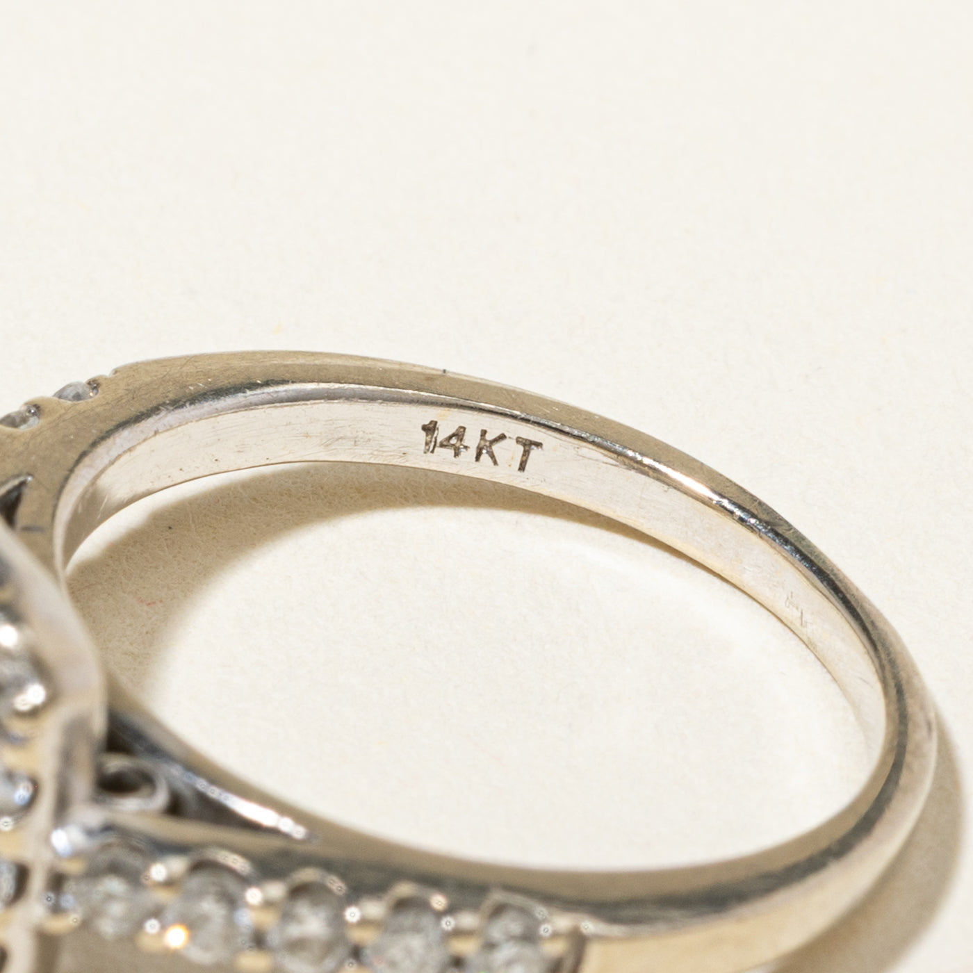 14k Diamond Grid Halo Ring | 1.00ctw | SZ 5.25