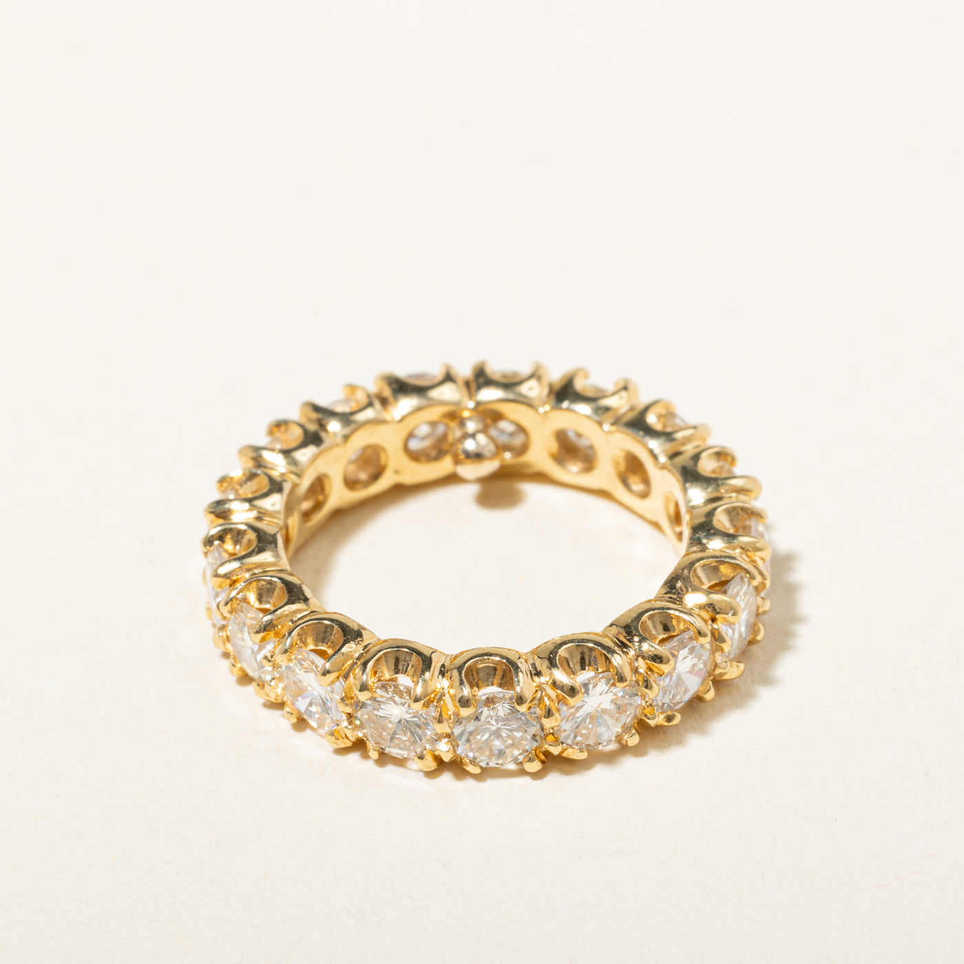 18k Eternity Diamond Textured Band | 3.08ctw | 4.50mm | SZ 3