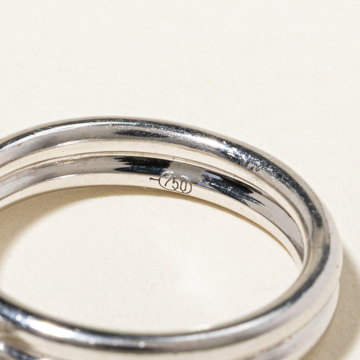 18k White Gold Diamond Halo Double Band Ring | 0.47ctw | SZ 7