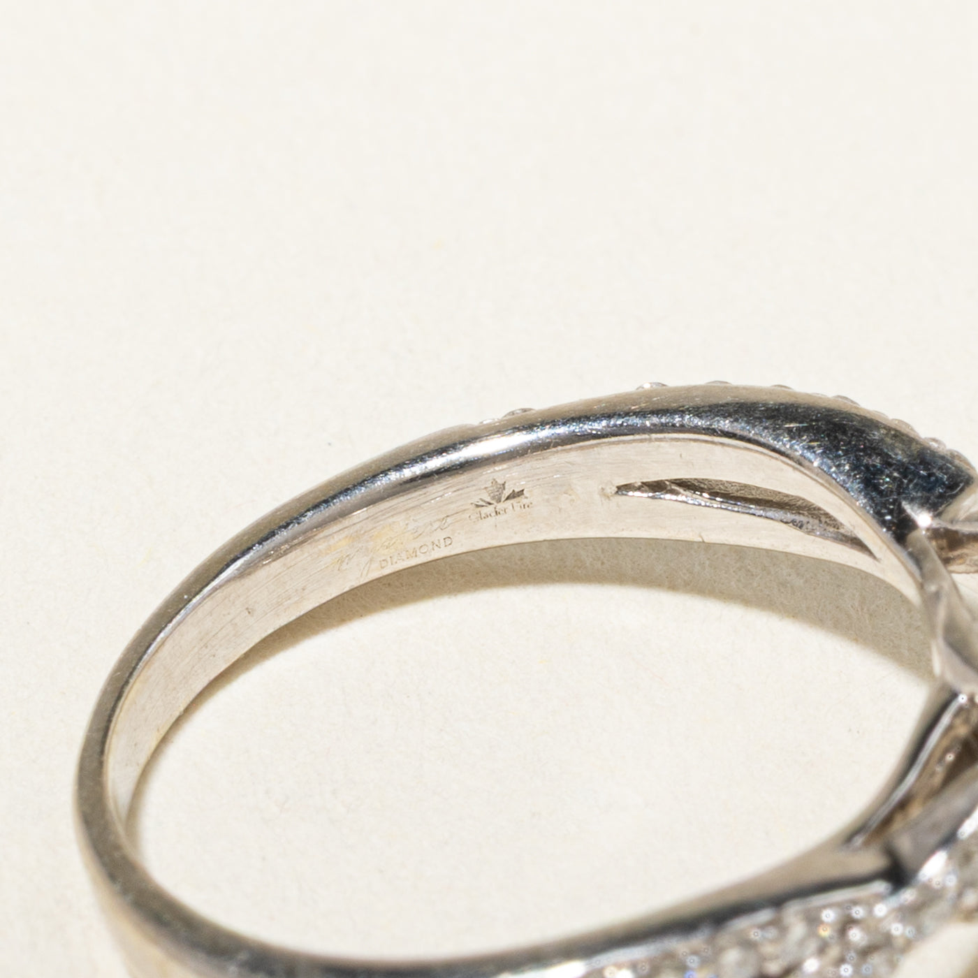 14k Pave Set Diamond Cluster Halo Twisted Ring | 1.20ctw | SZ 4.75