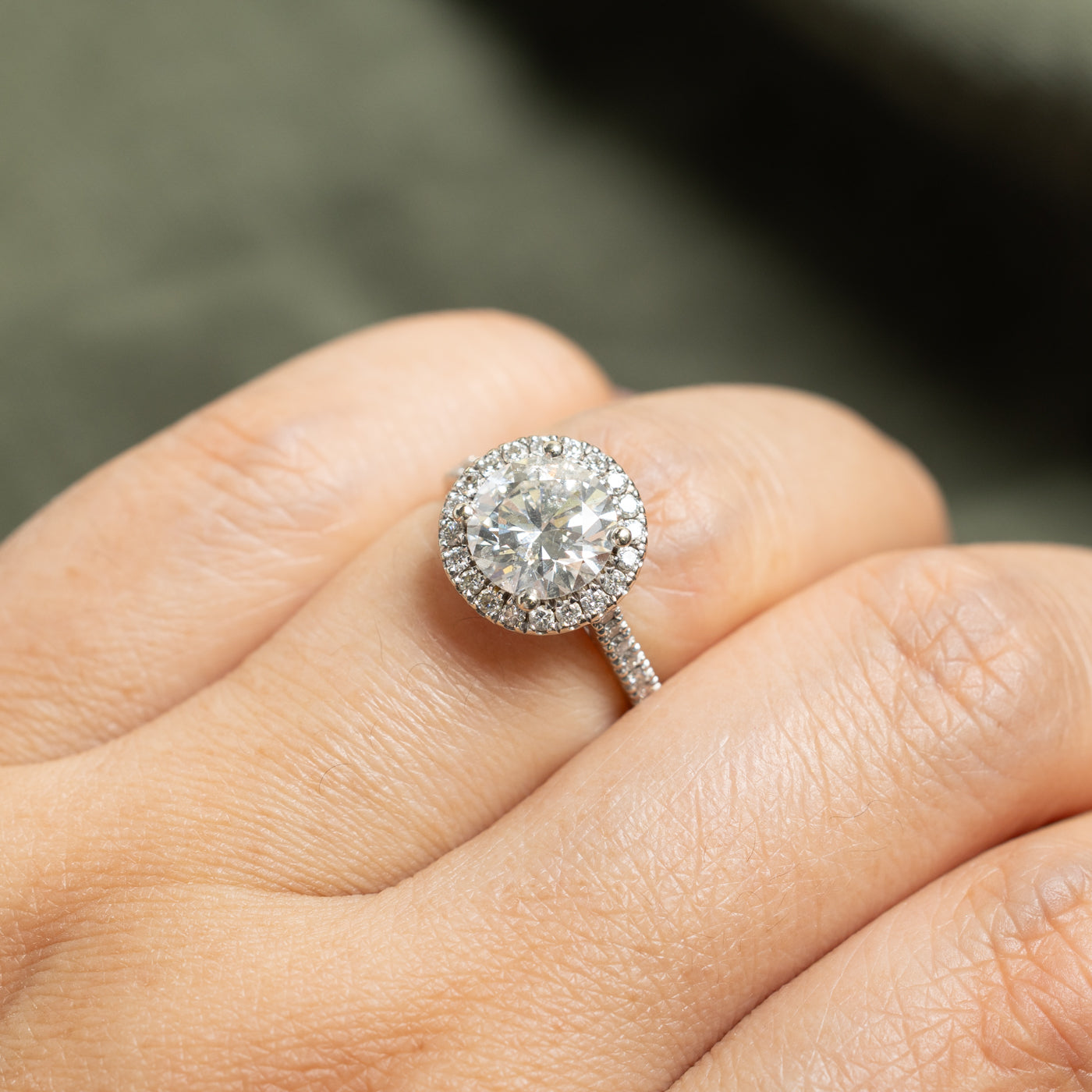 14k Diamond Halo Engagement Ring | 2.01ct I2 G-H, 0.48ctw | SZ 5.5