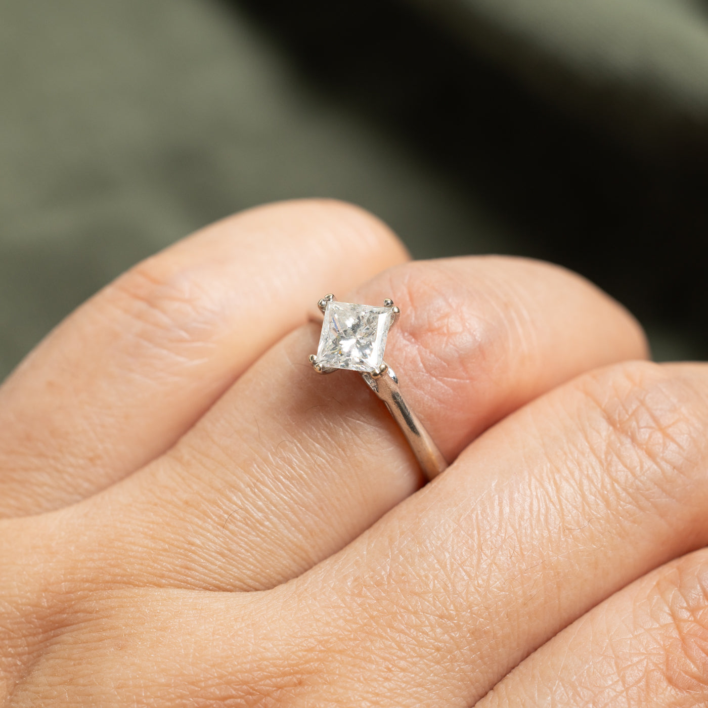 14k Compass Set Princess Cut Diamond Ring | 1.02ct I3 G-H | SZ 6.25