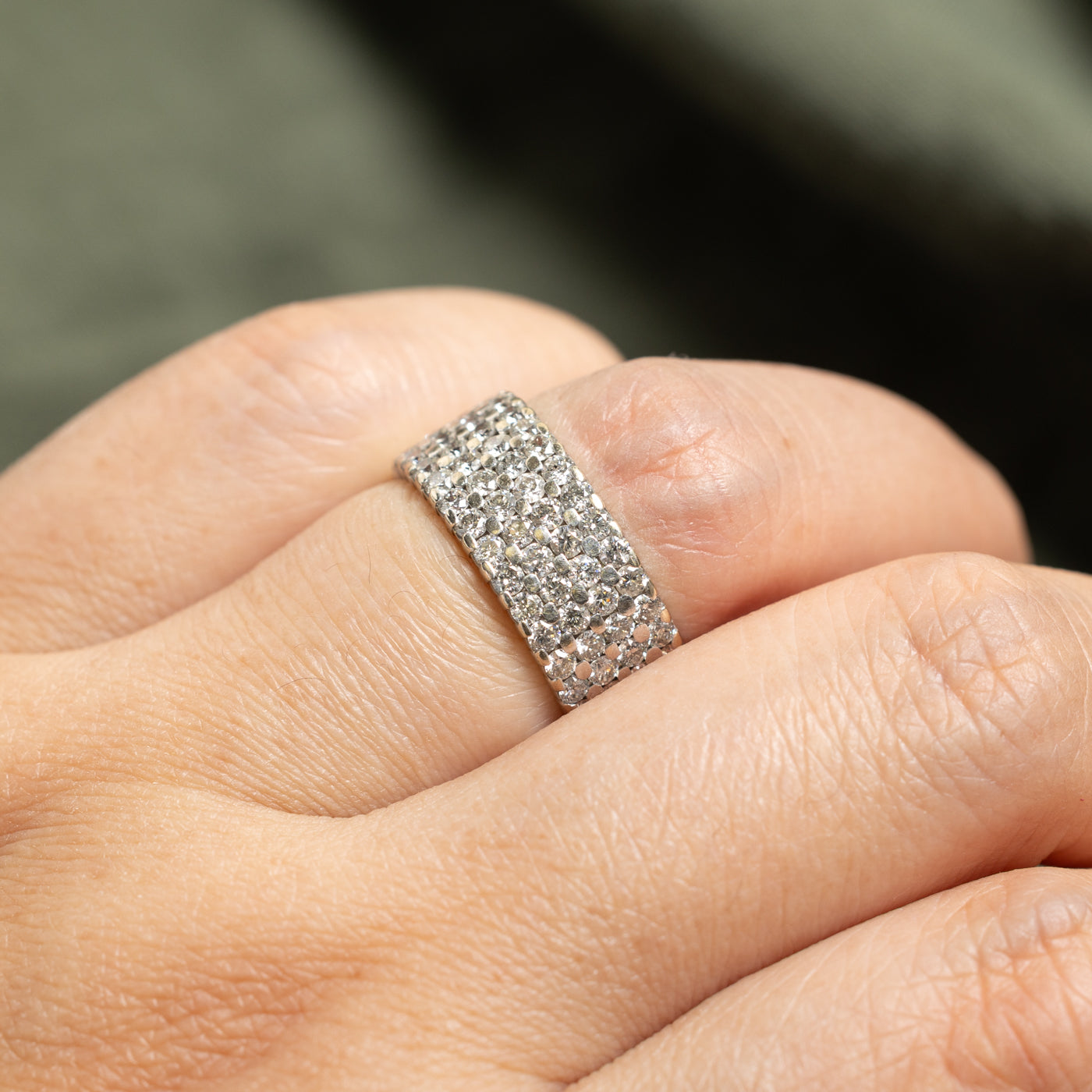 14k Multi Row Diamond Band | 1.83ctw | 5.00mm | SZ 7