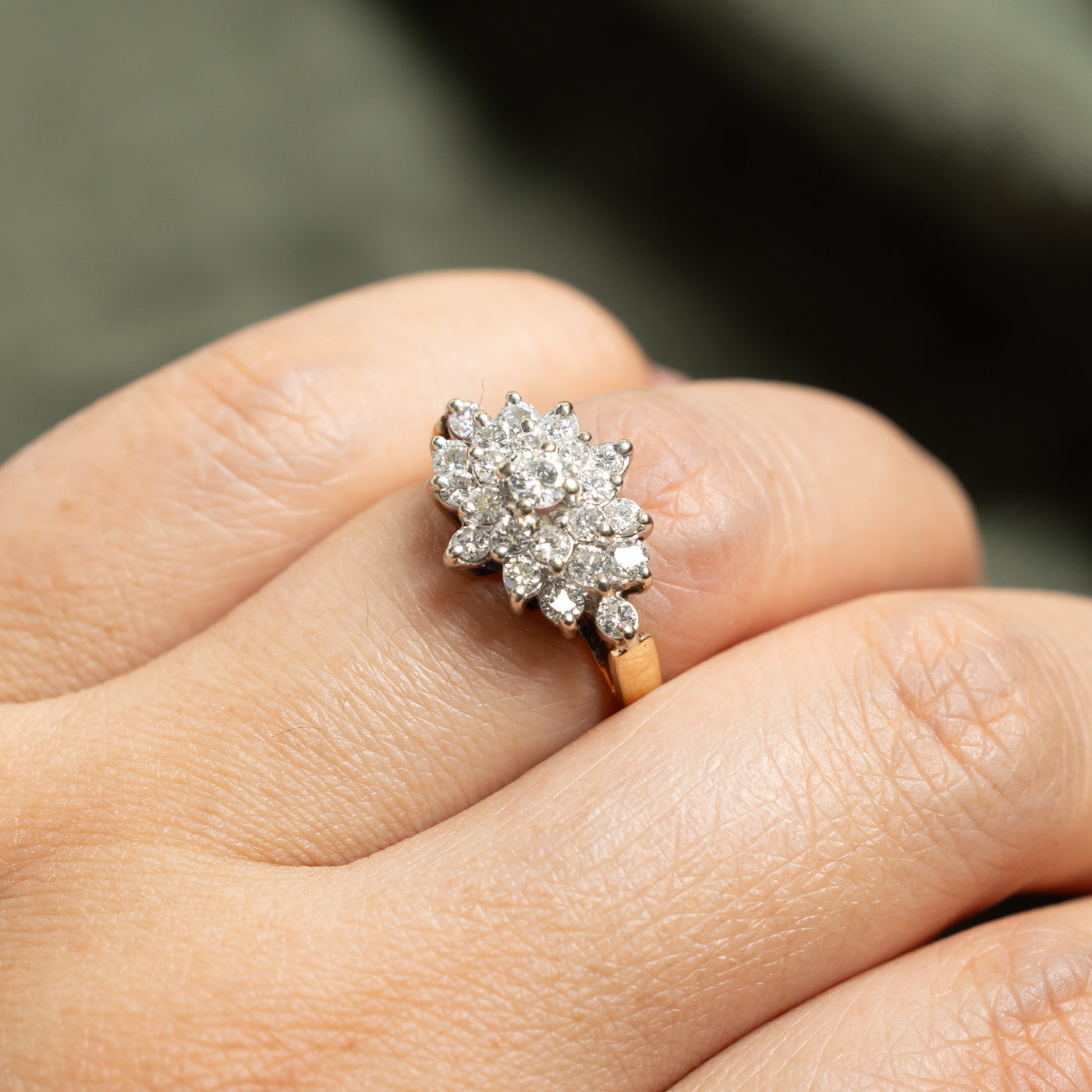 14k Diamond Floral Cluster Ring | 0.97ctw | SZ 5.75