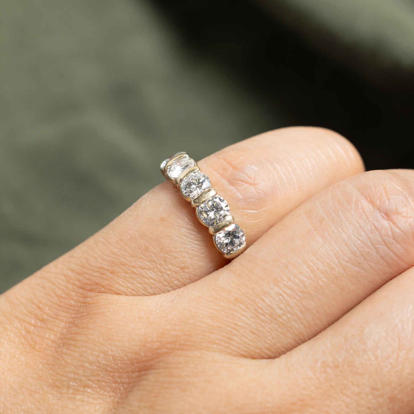 18k Five Stone Diamond Band | 1.48ctw | 4mm | SZ 5