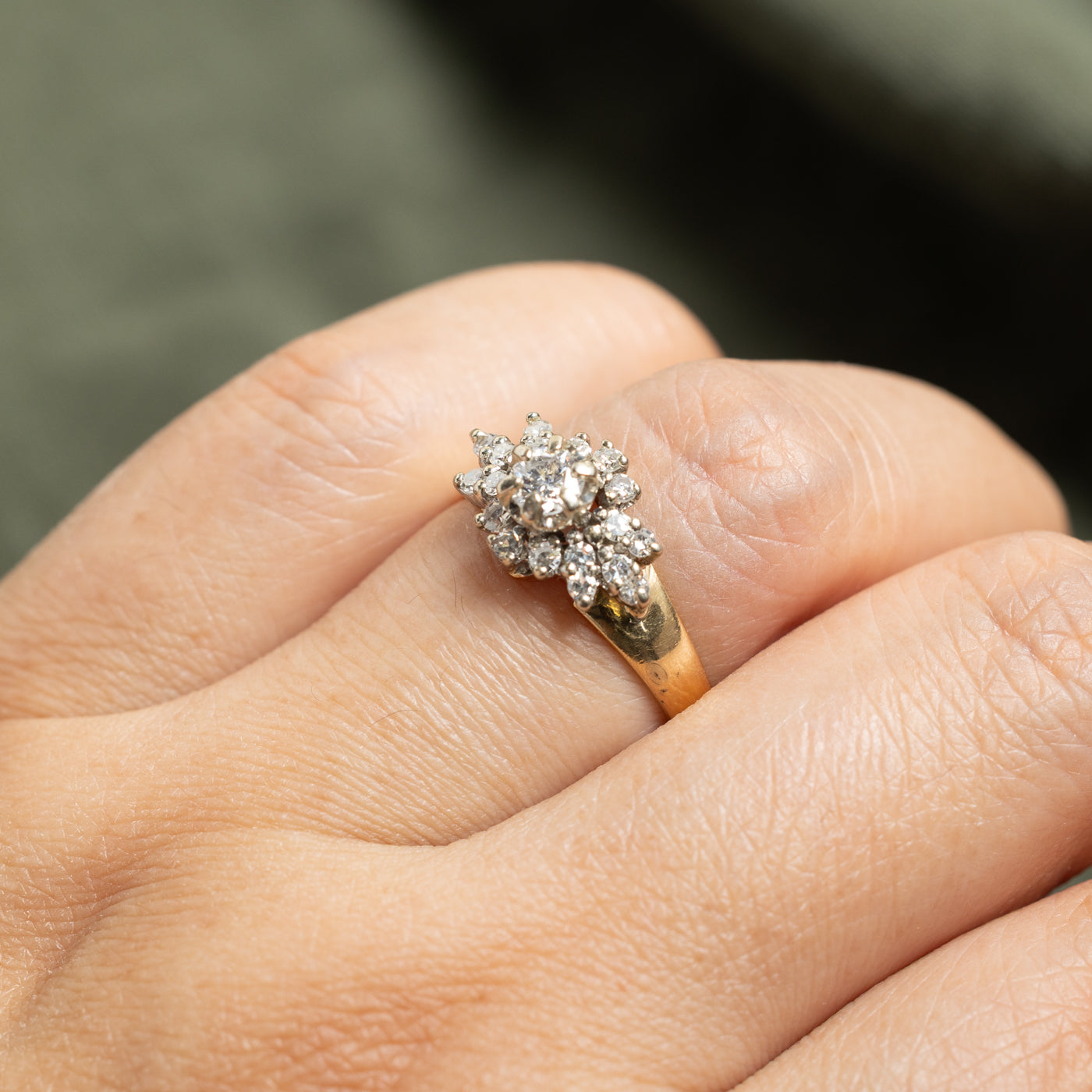14k Illusion Set Diamond Cluster Ring | 0.67ctw | SZ 7.75