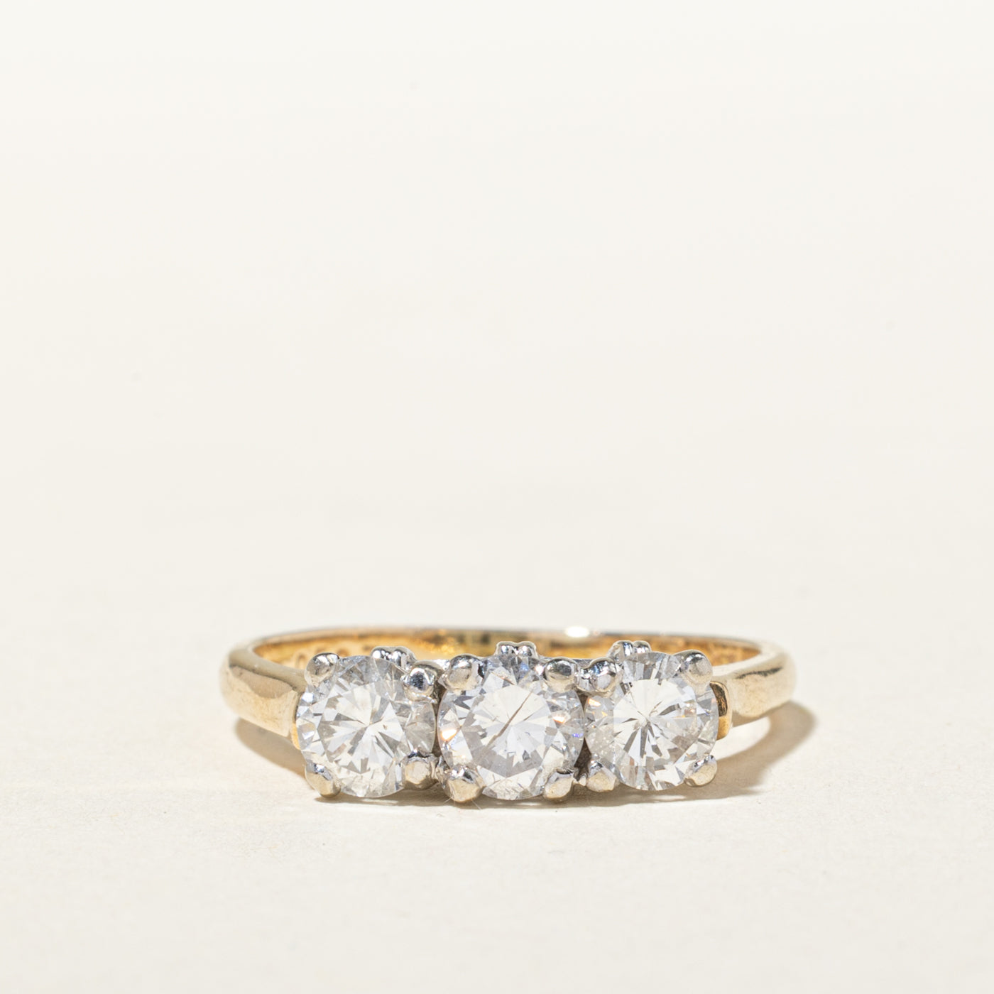 14k Three Stone Diamond Ring | 1.20ctw | SZ 7.25