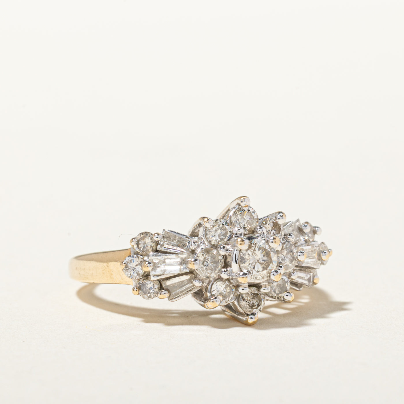 14k Diamond Floral Cluster Ring | 0.85ctw | SZ 6.25