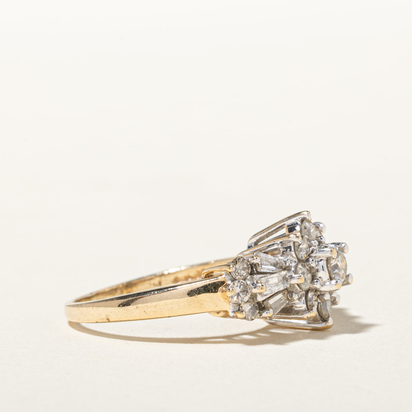 14k Diamond Floral Cluster Ring | 0.85ctw | SZ 6.25