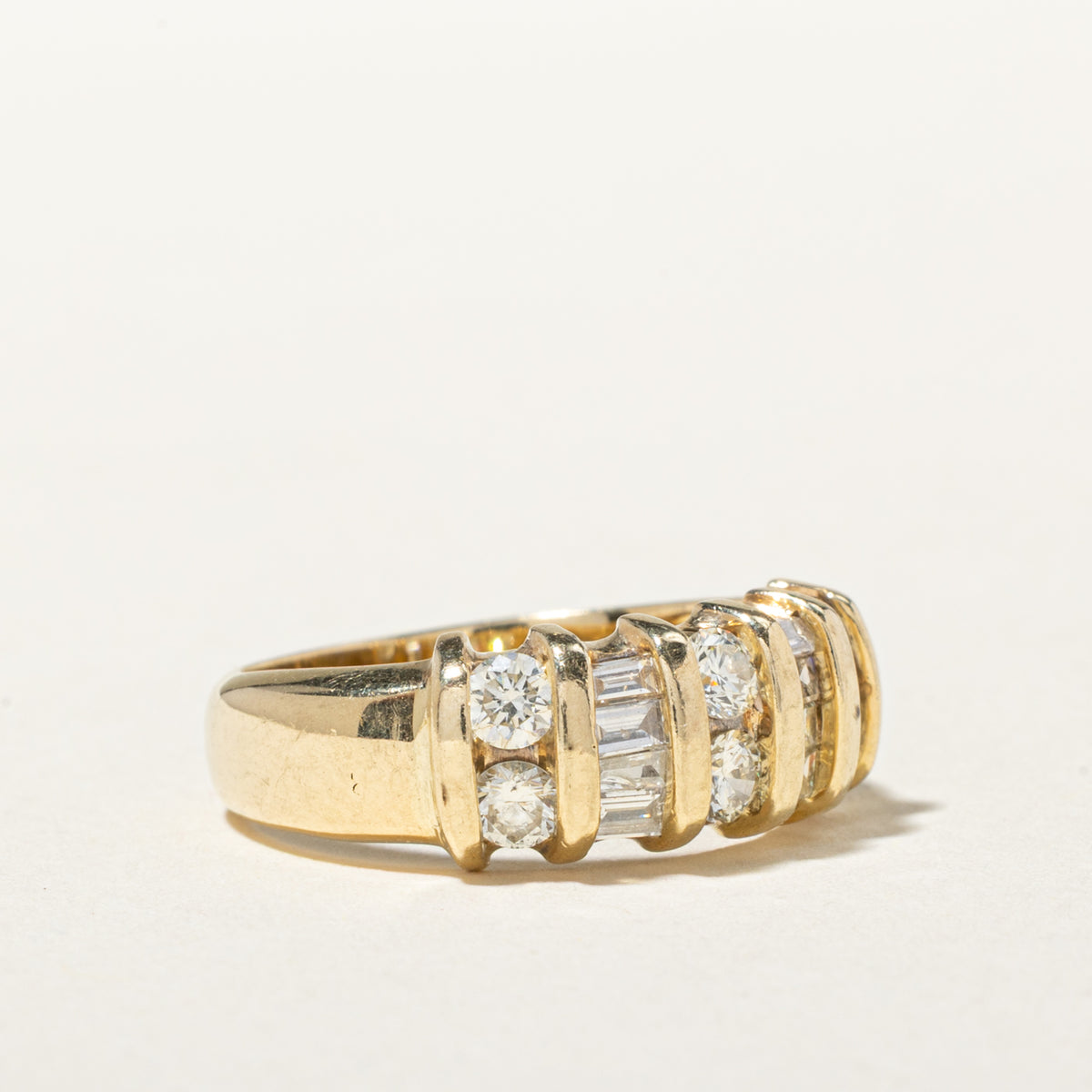 14k Multi Row Mixed Cut Diamond Ring | 0.93ctw | SZ 5