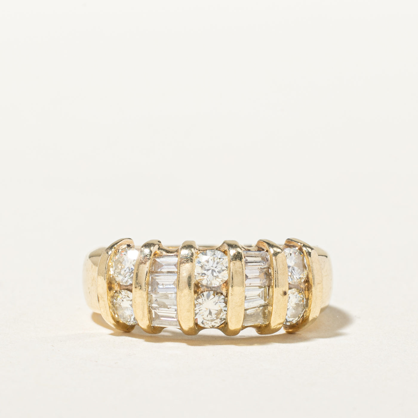 14k Multi Row Mixed Cut Diamond Ring | 0.93ctw | SZ 5