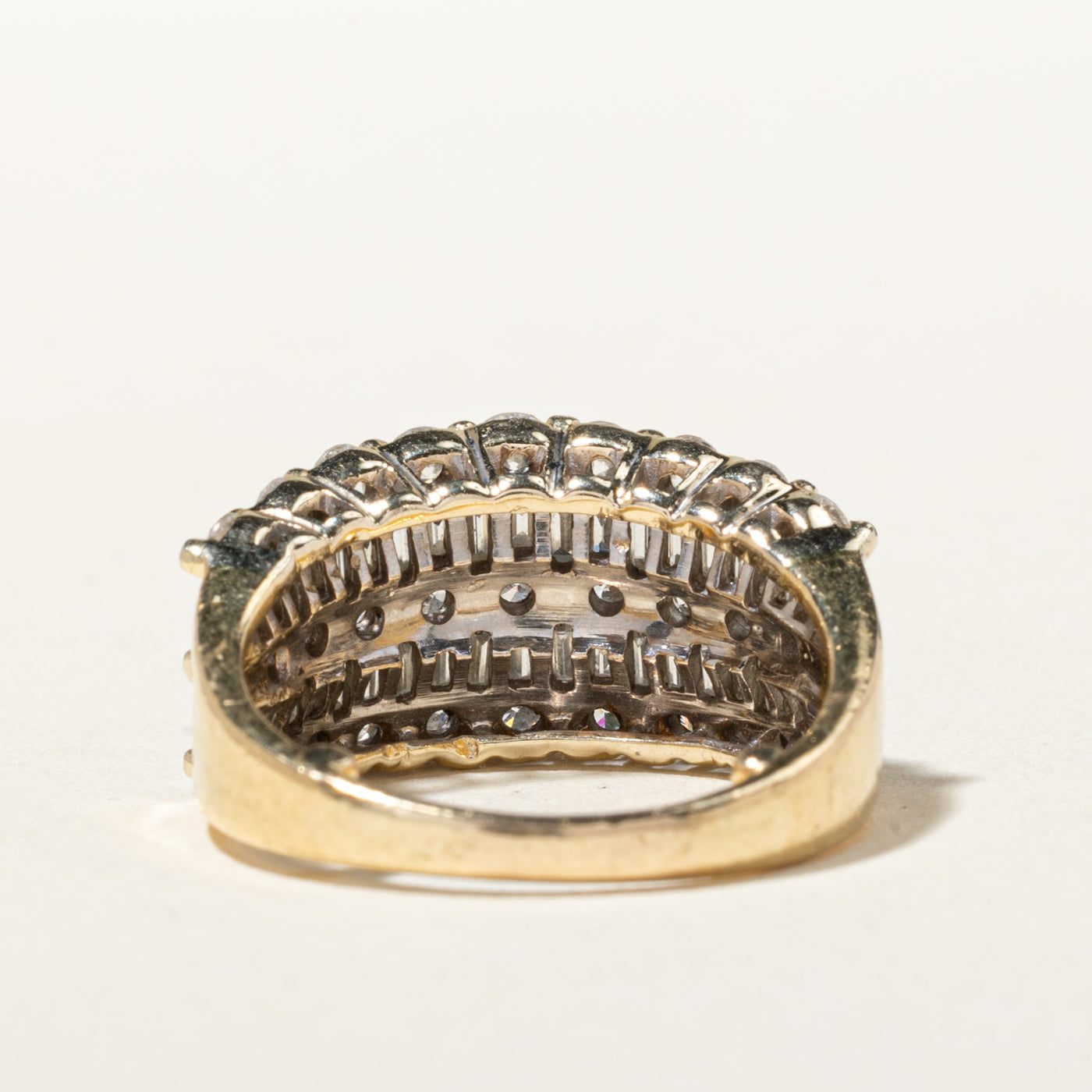 18k Yellow Gold Multi Row Multi Cut Diamond Band | 1.50mm | SZ 6