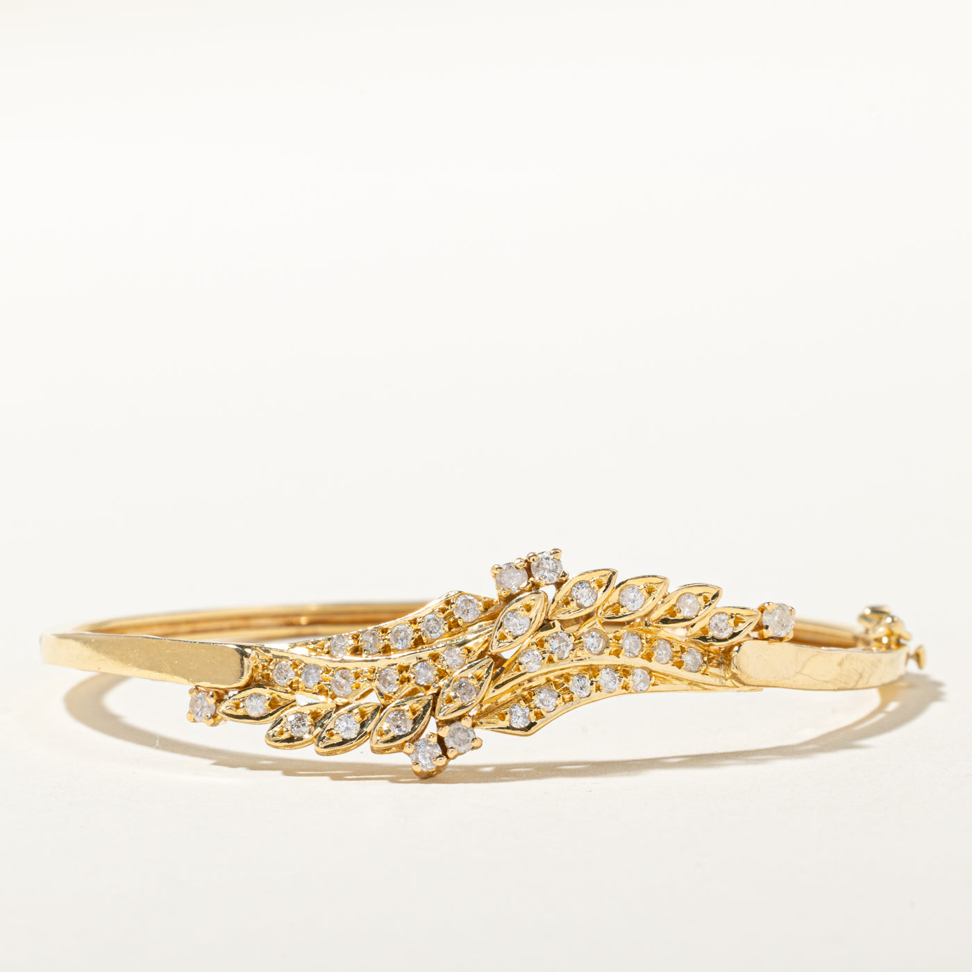 14k Scattered Diamond Waterfall Floral Bangle | 0.55ctw | 6.5"