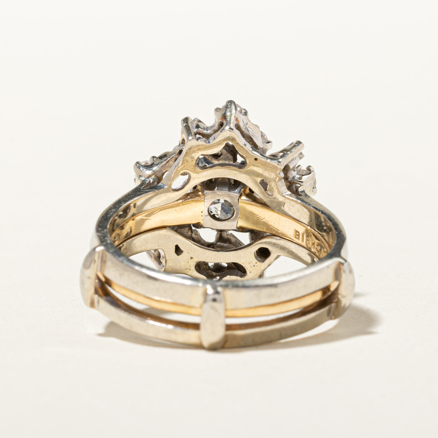 Birks' Diamond Cluster Star Geometric Wedding Ring Set | 0.72ct VS2 G/H, 0.71ctw | SZ 7.5