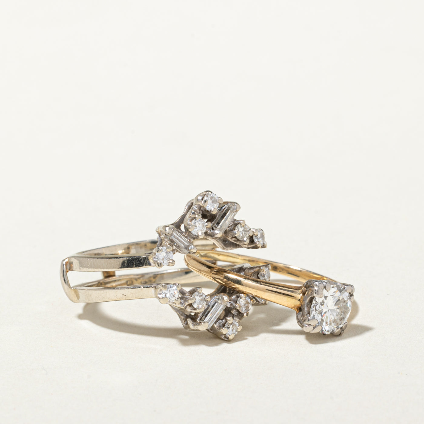 Birks' Diamond Cluster Star Geometric Wedding Ring Set | 0.72ct VS2 G/H, 0.71ctw | SZ 7.5