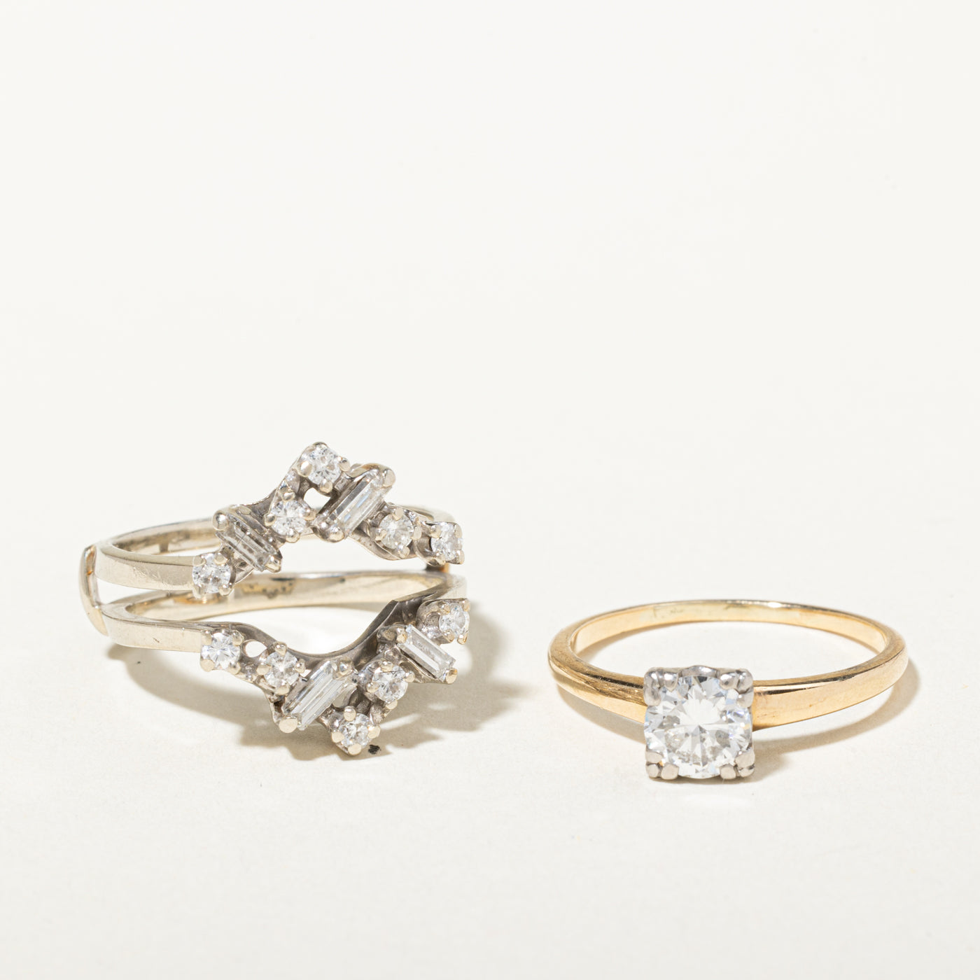 Birks' Diamond Cluster Star Geometric Wedding Ring Set | 0.72ct VS2 G/H, 0.71ctw | SZ 7.5