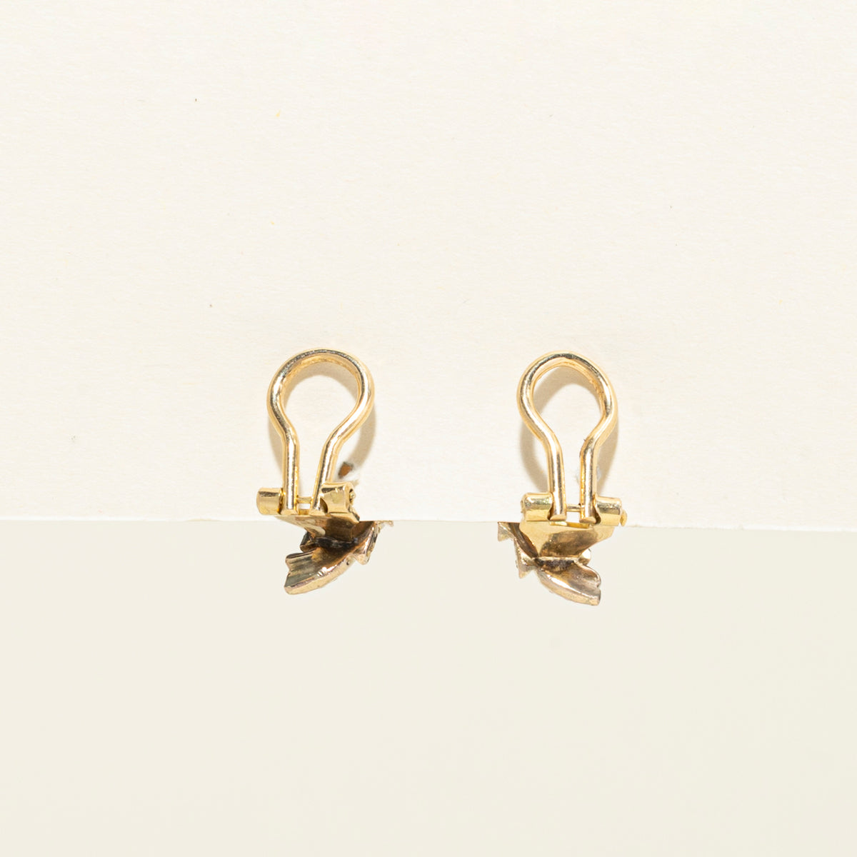 18k Old European Cut Diamond Floral Clip-On Earrings | 0.06ctw