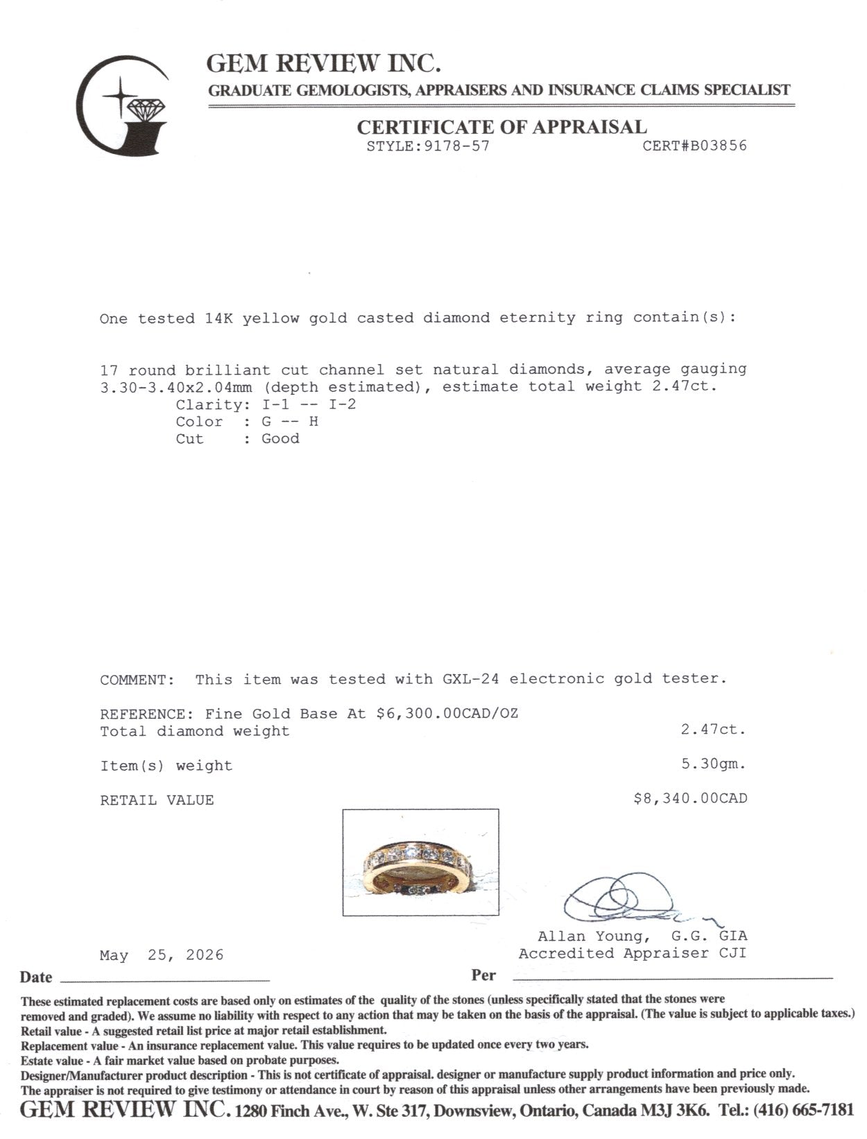 14k Eternity Channel Set Diamond Band | 2.47ctw | 4.50mm | SZ 6.5