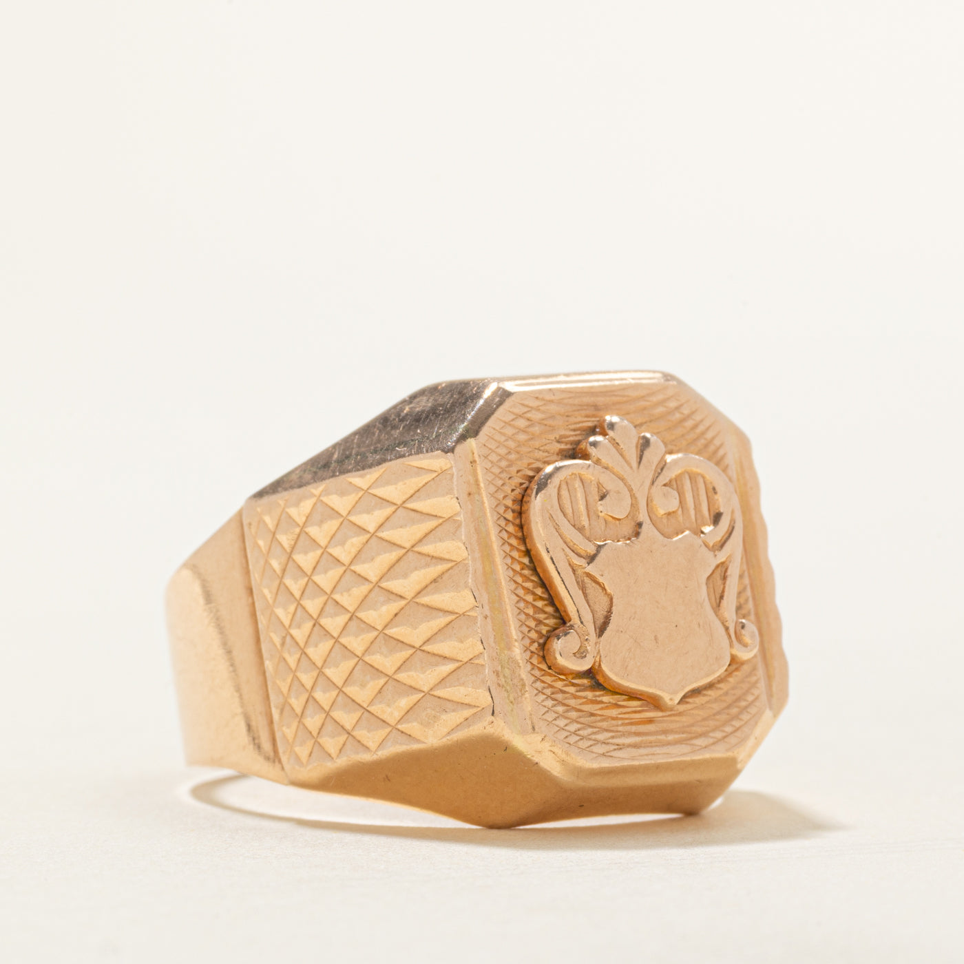 1977 Soviet Hallmarked Azerbaijani Textured Shield Ring | SZ 12.25 |