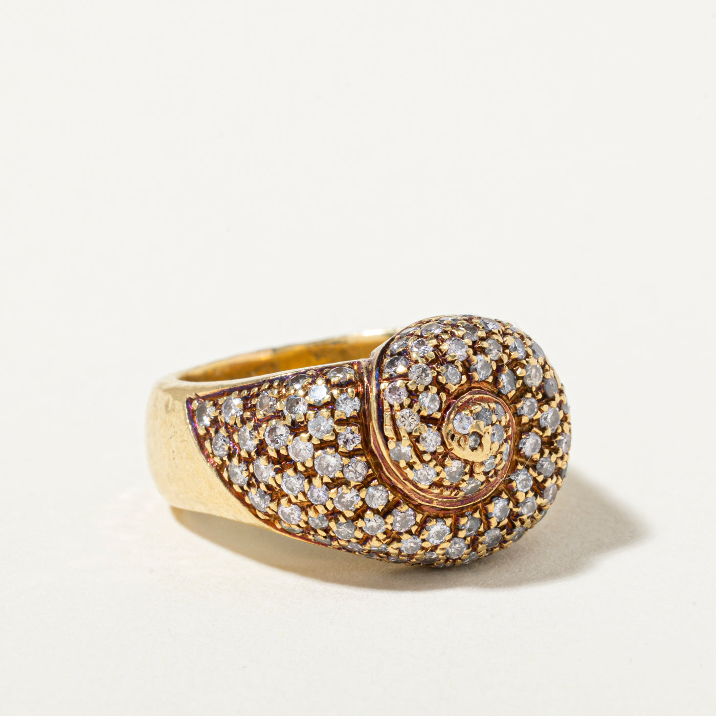 Italian 18k Diamond Swirl Cocktail Ring | 1.41ctw | SZ 7