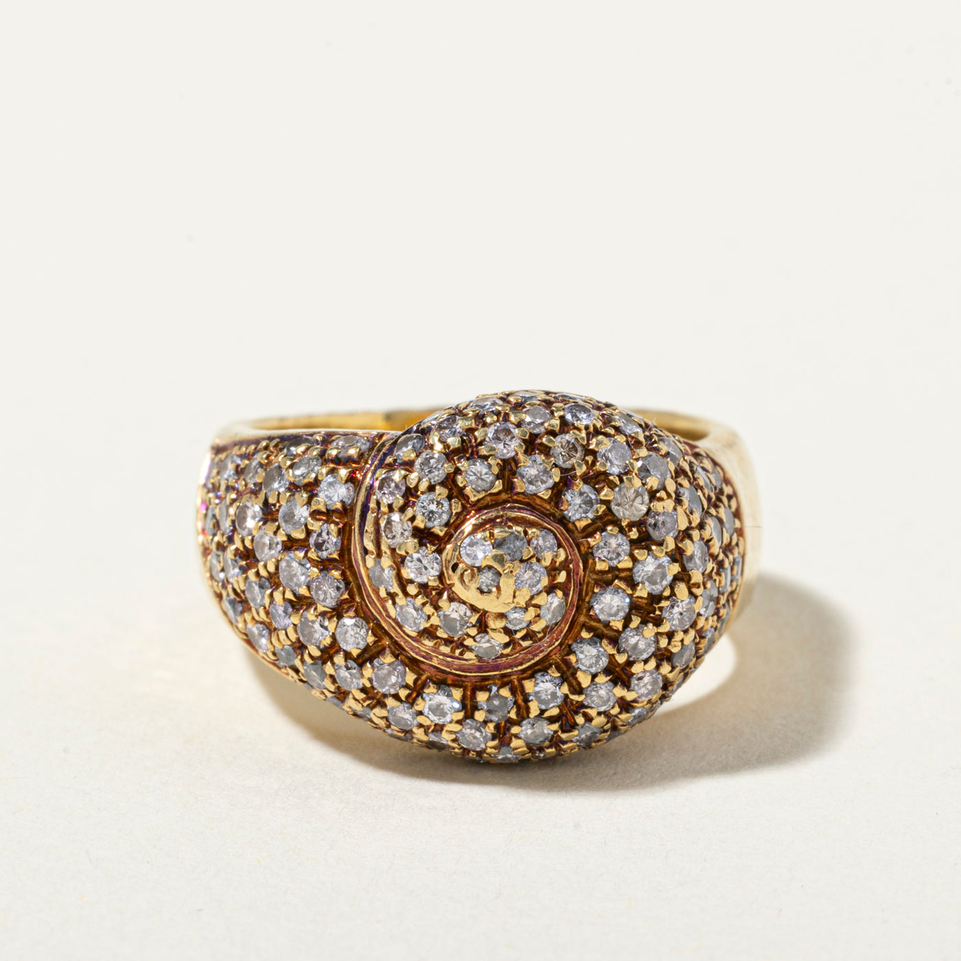 Italian 18k Diamond Swirl Cocktail Ring | 1.41ctw | SZ 7
