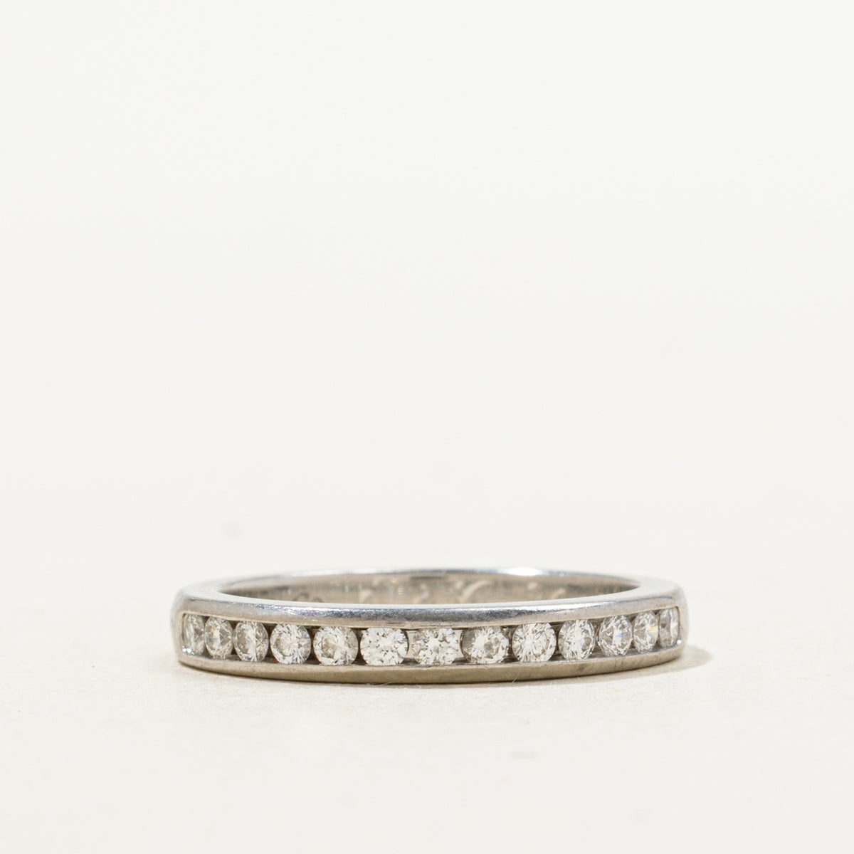 'Tiffany & Co.' Platinum Half Eternity Diamond Band | 0.42ctw | 2.22mm | SZ 4