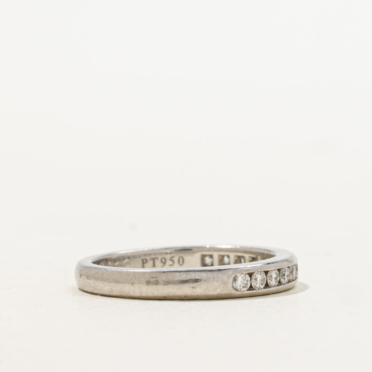 'Tiffany & Co.' Platinum Half Eternity Diamond Band | 0.42ctw | 2.22mm | SZ 4