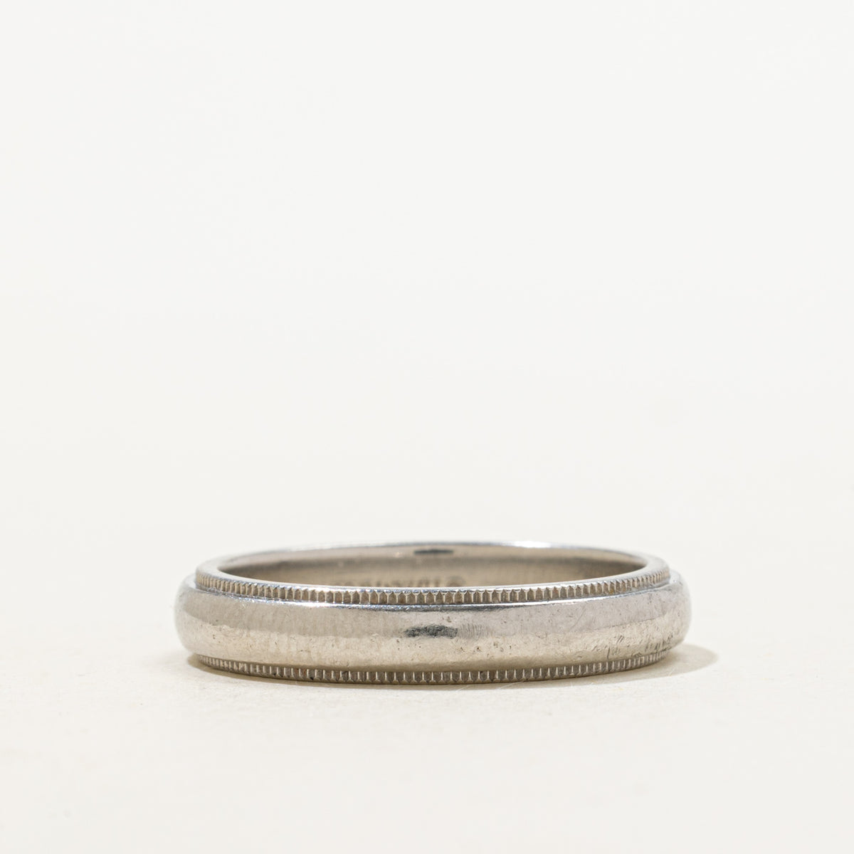 'Tiffany & Co.' Tiffany Together Milgrain Band Ring in Platinum | 4mm | | SZ 9