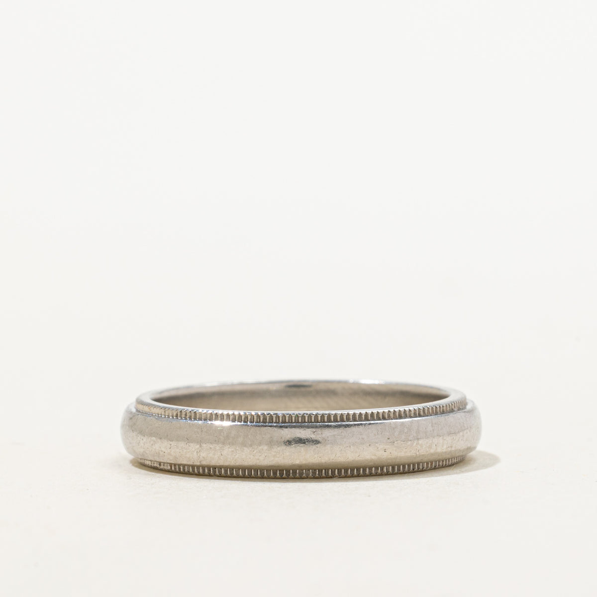 'Tiffany & Co.' Tiffany Together Milgrain Band Ring in Platinum | 4mm | | SZ 9