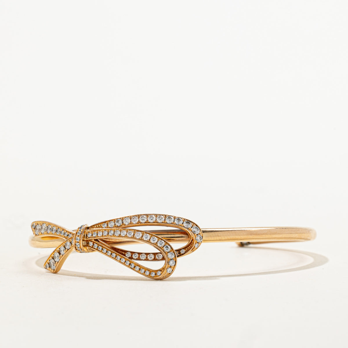 'Tiffany & Co.' Diamond Large Bow Cuff Bracelet 18K Rose Gold | 0.82ctw | 5.5"