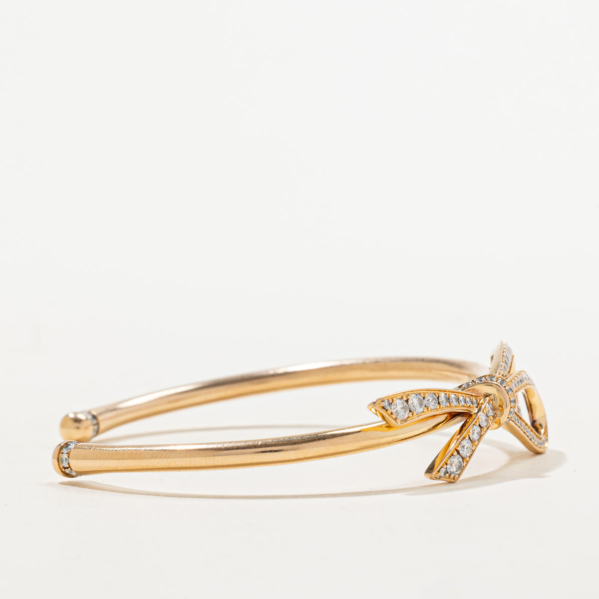 'Tiffany & Co.' Diamond Large Bow Cuff Bracelet 18K Rose Gold | 0.82ctw | 5.5"