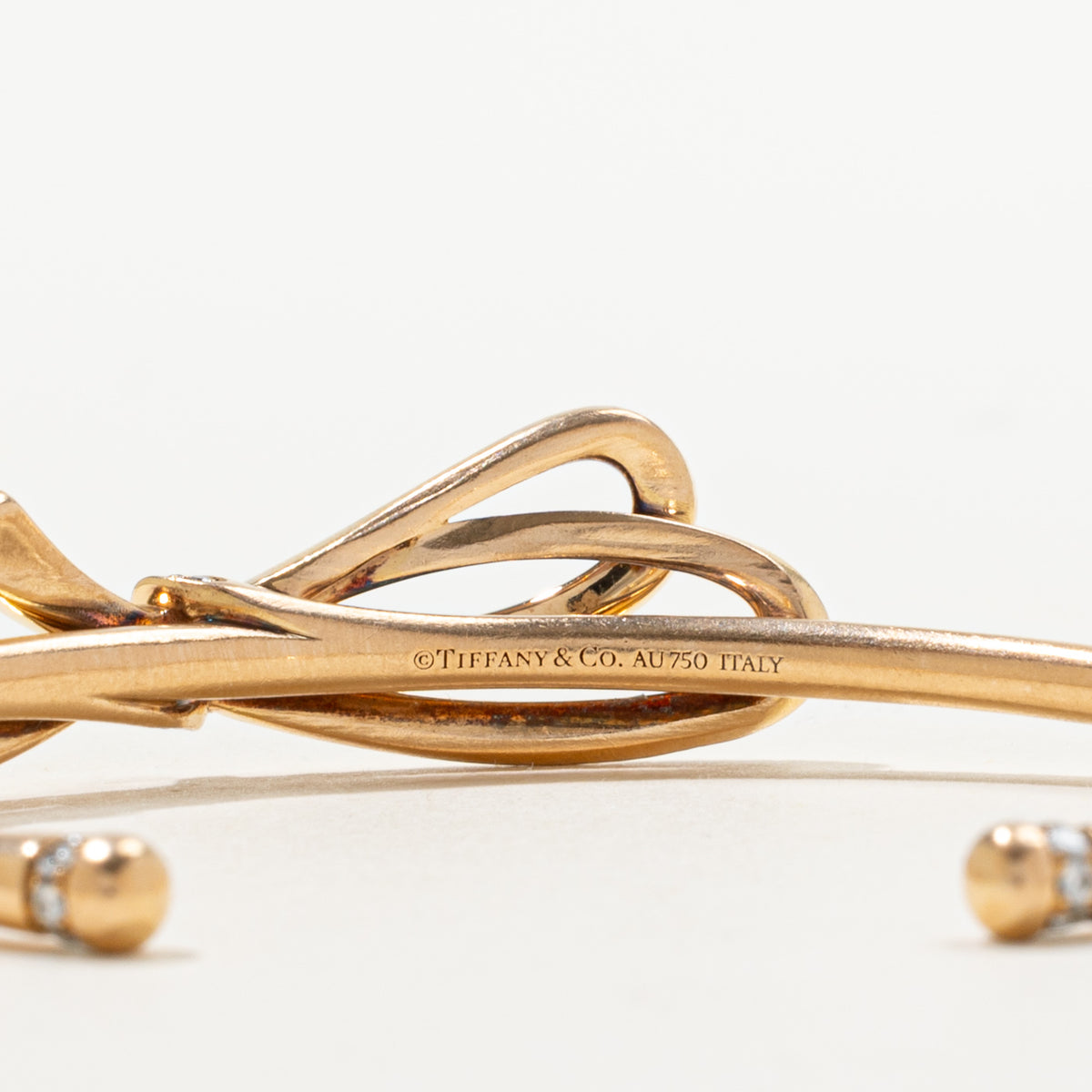 'Tiffany & Co.' Diamond Large Bow Cuff Bracelet 18K Rose Gold | 0.82ctw | 5.5"