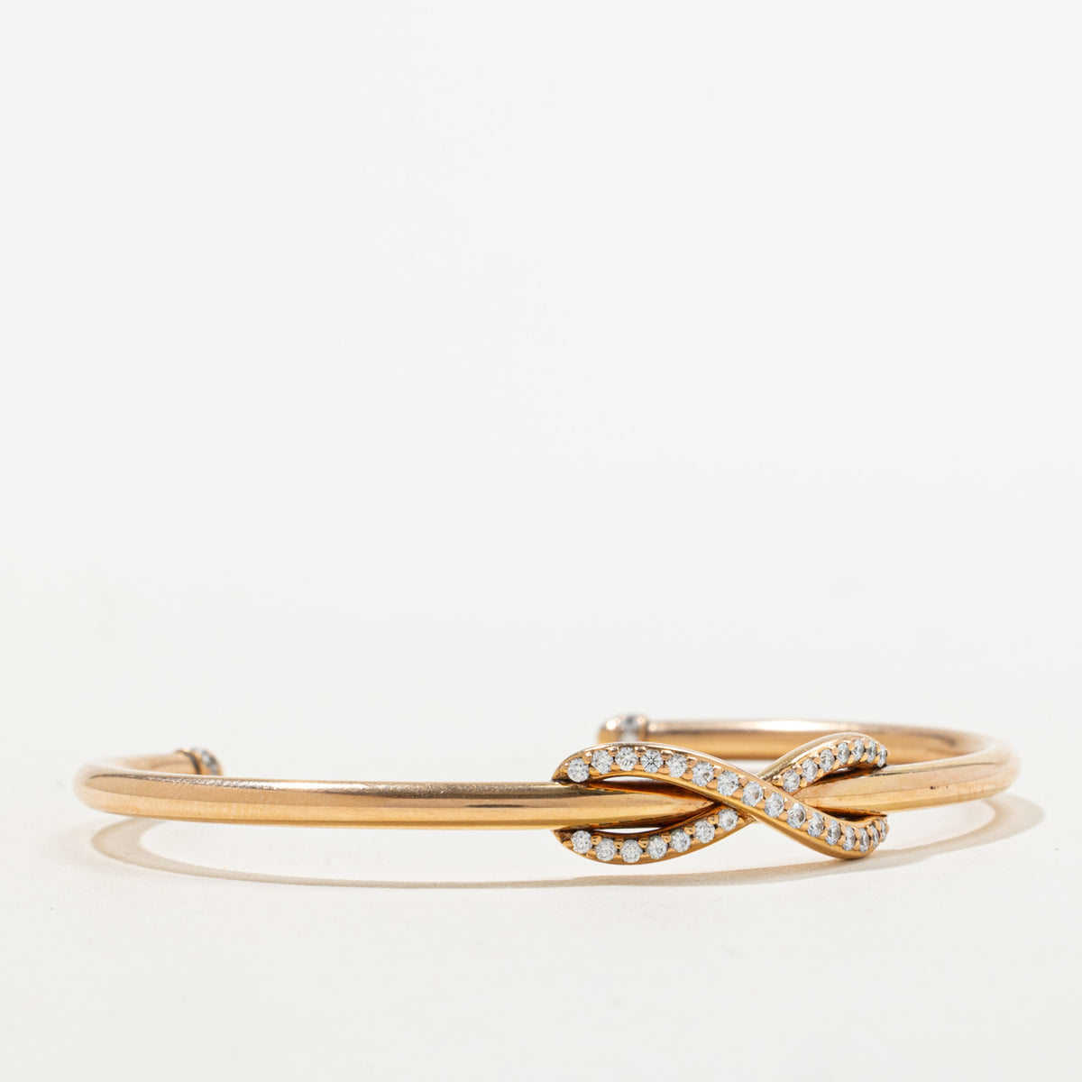 'Tiffany & Co.' 18K Rose Gold Diamond Infinity Cuff Bangle Bracelet | 0.39ctw | 5.5"