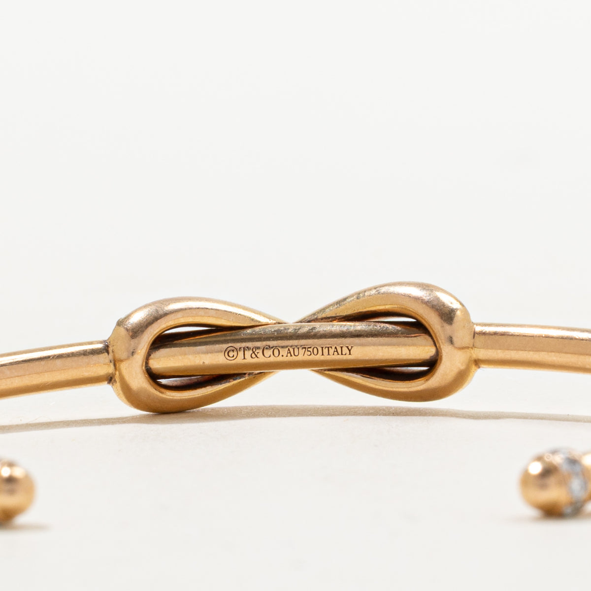 'Tiffany & Co.' 18K Rose Gold Diamond Infinity Cuff Bangle Bracelet | 0.39ctw | 5.5"