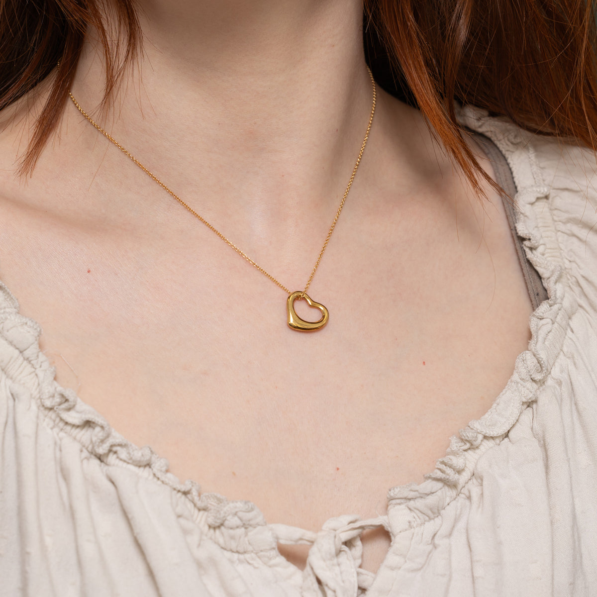 'Tiffany & Co.' Elsa Peretti Open Heart Pendant | 0.02ctw | 16"