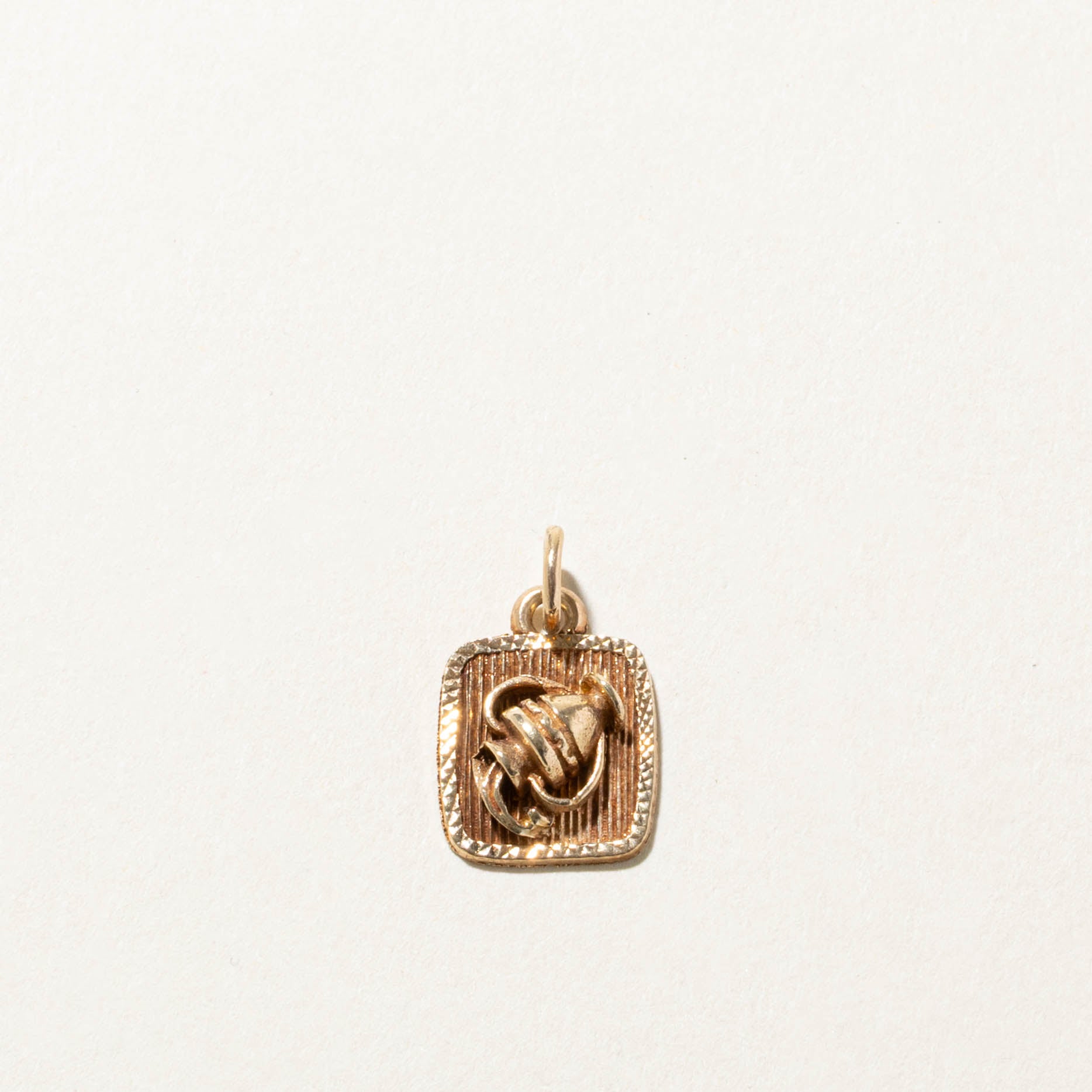 10k Aquarius Zodiac Charm