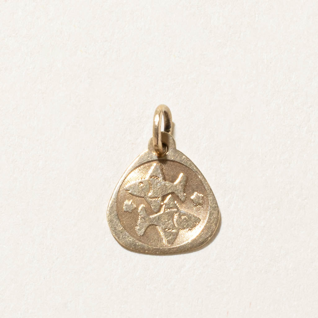 10k Pisces Zodiac Charm