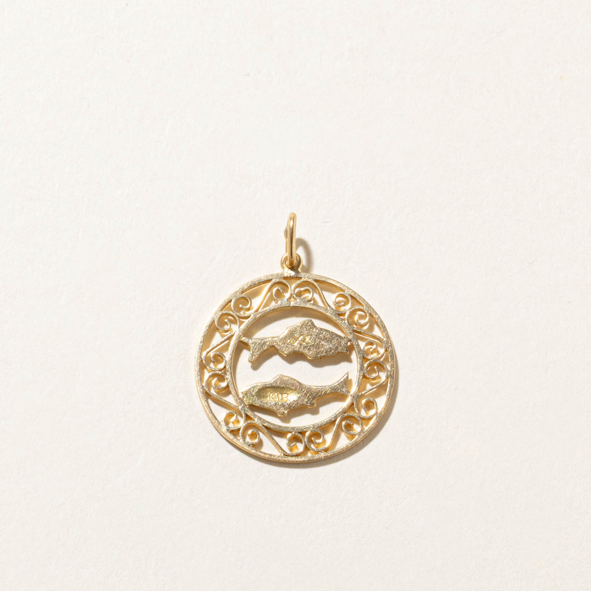 18k Pisces Zodiac Pendant