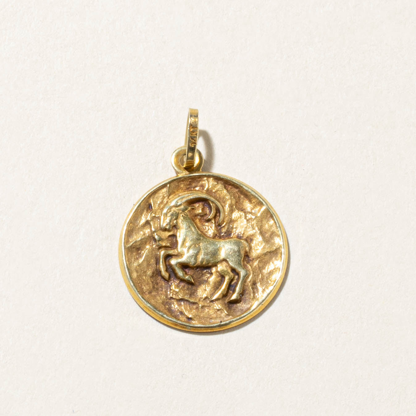 14k Aries Zodiac Pendant