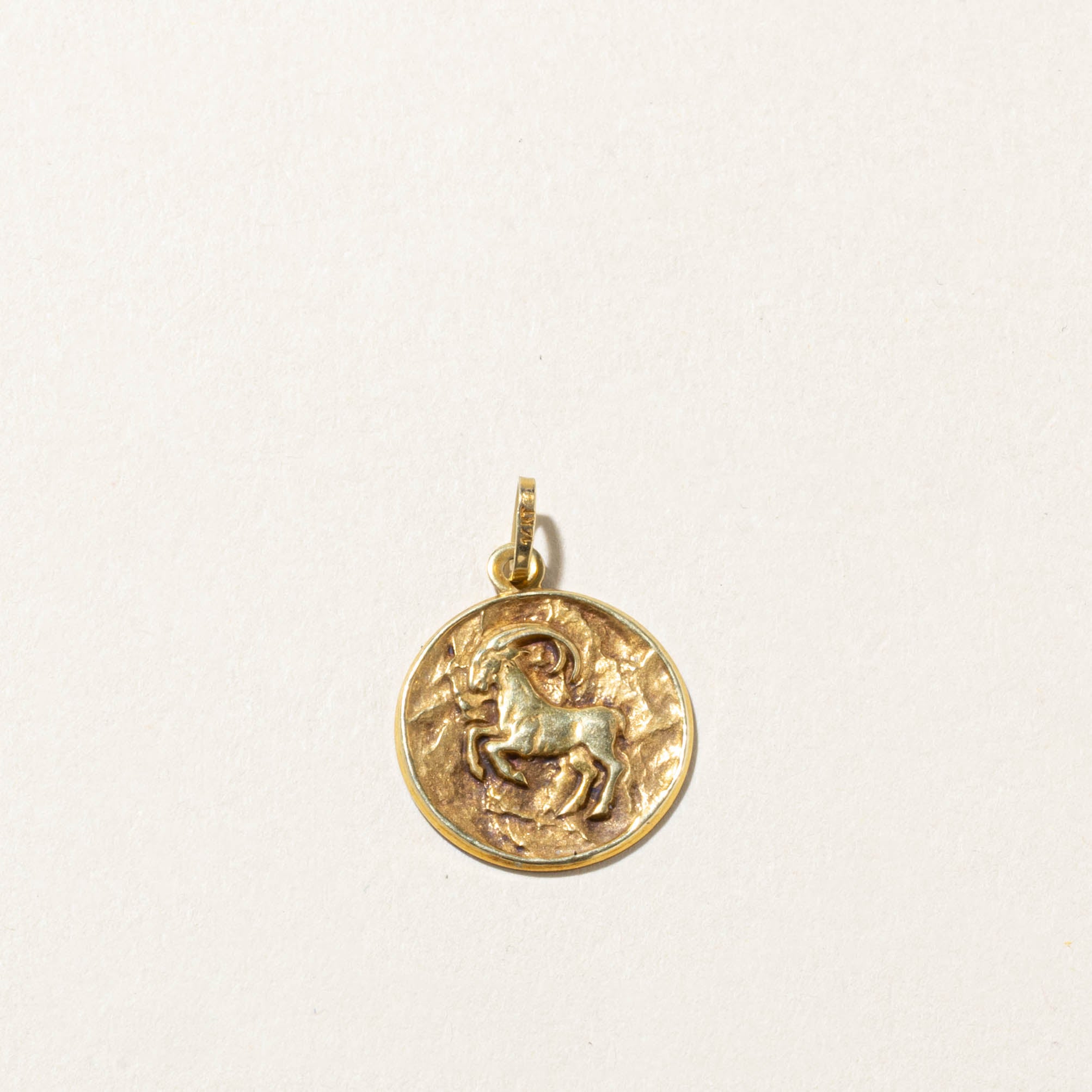 14k Aries Zodiac Pendant
