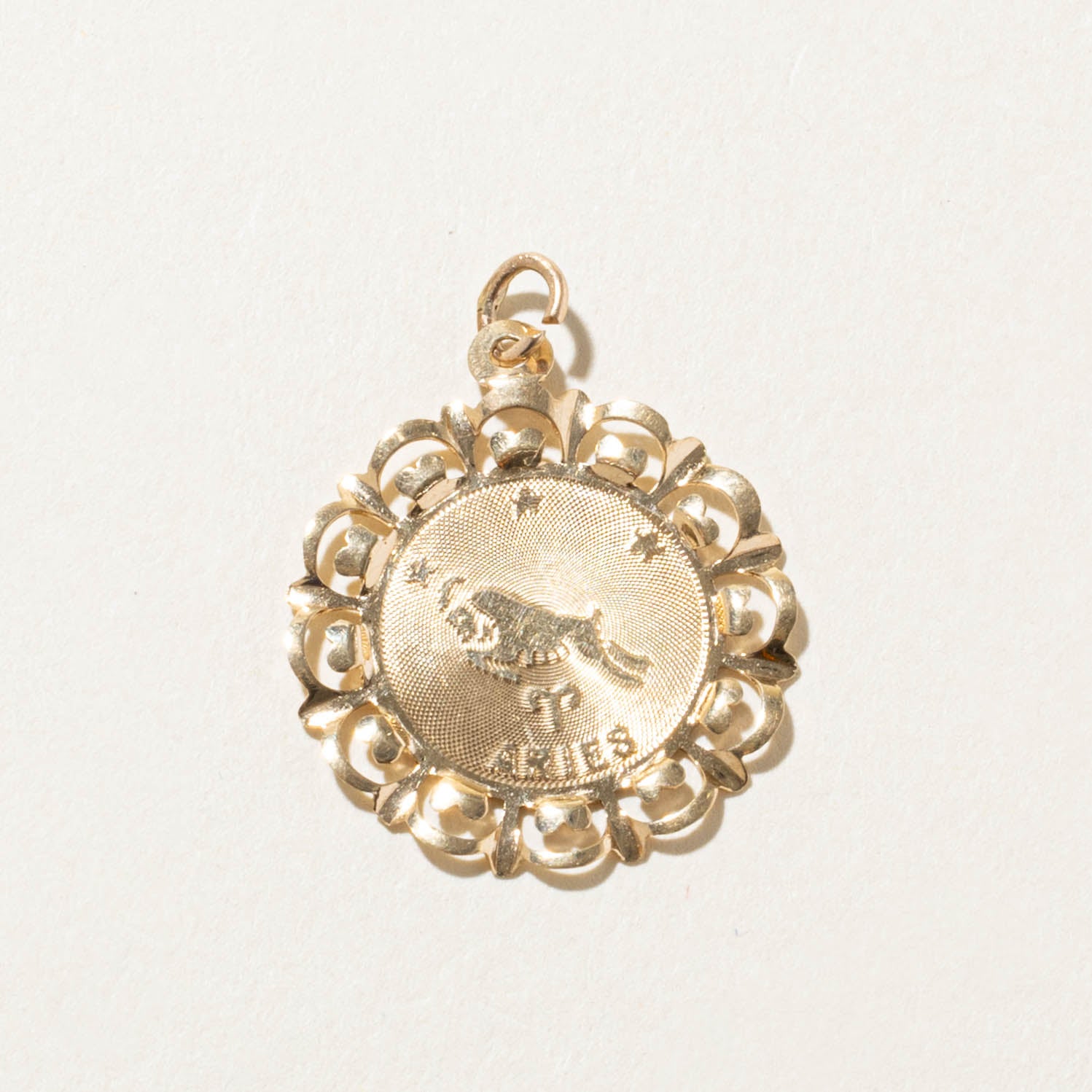 14k Aries Zodiac Pendant
