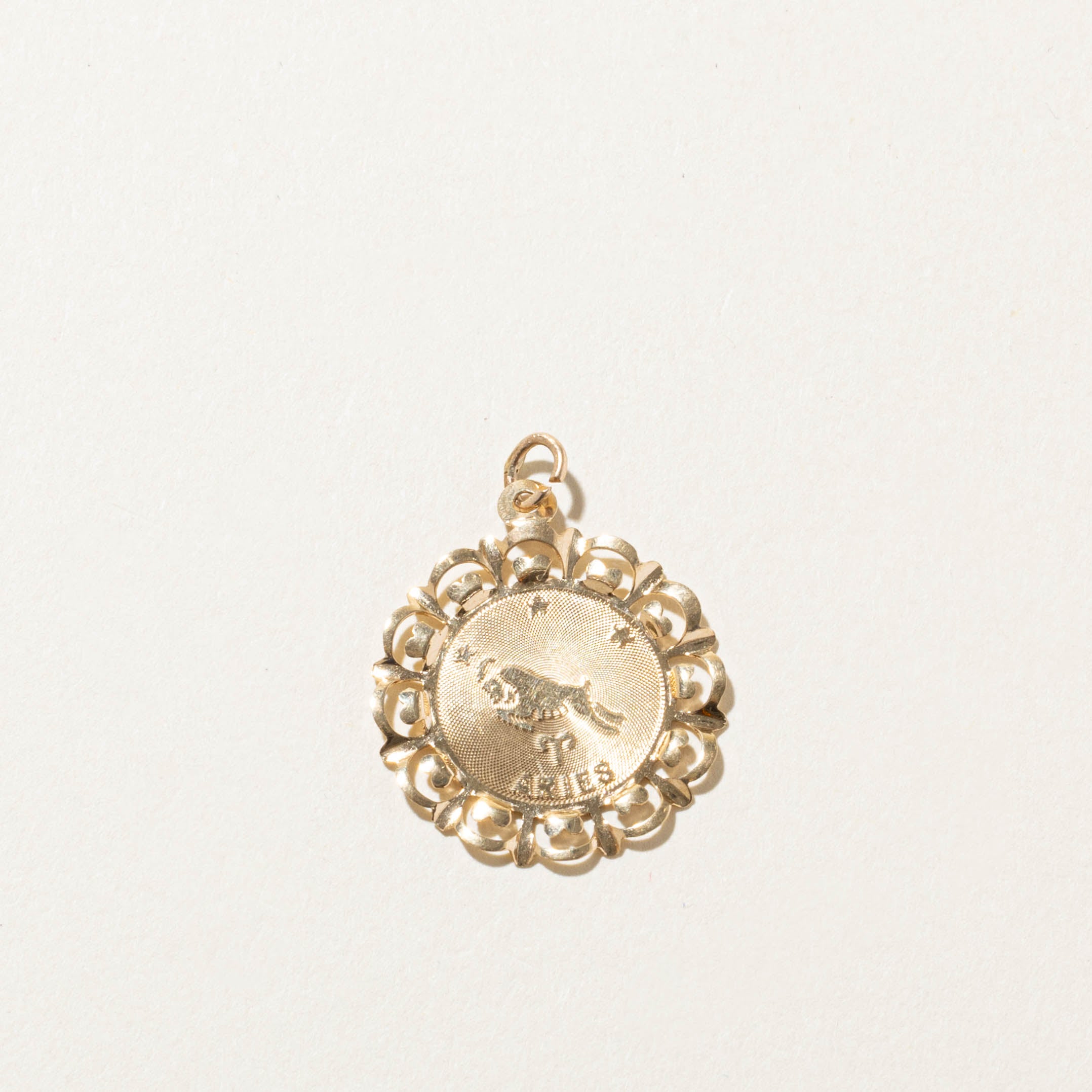 14k Aries Zodiac Pendant