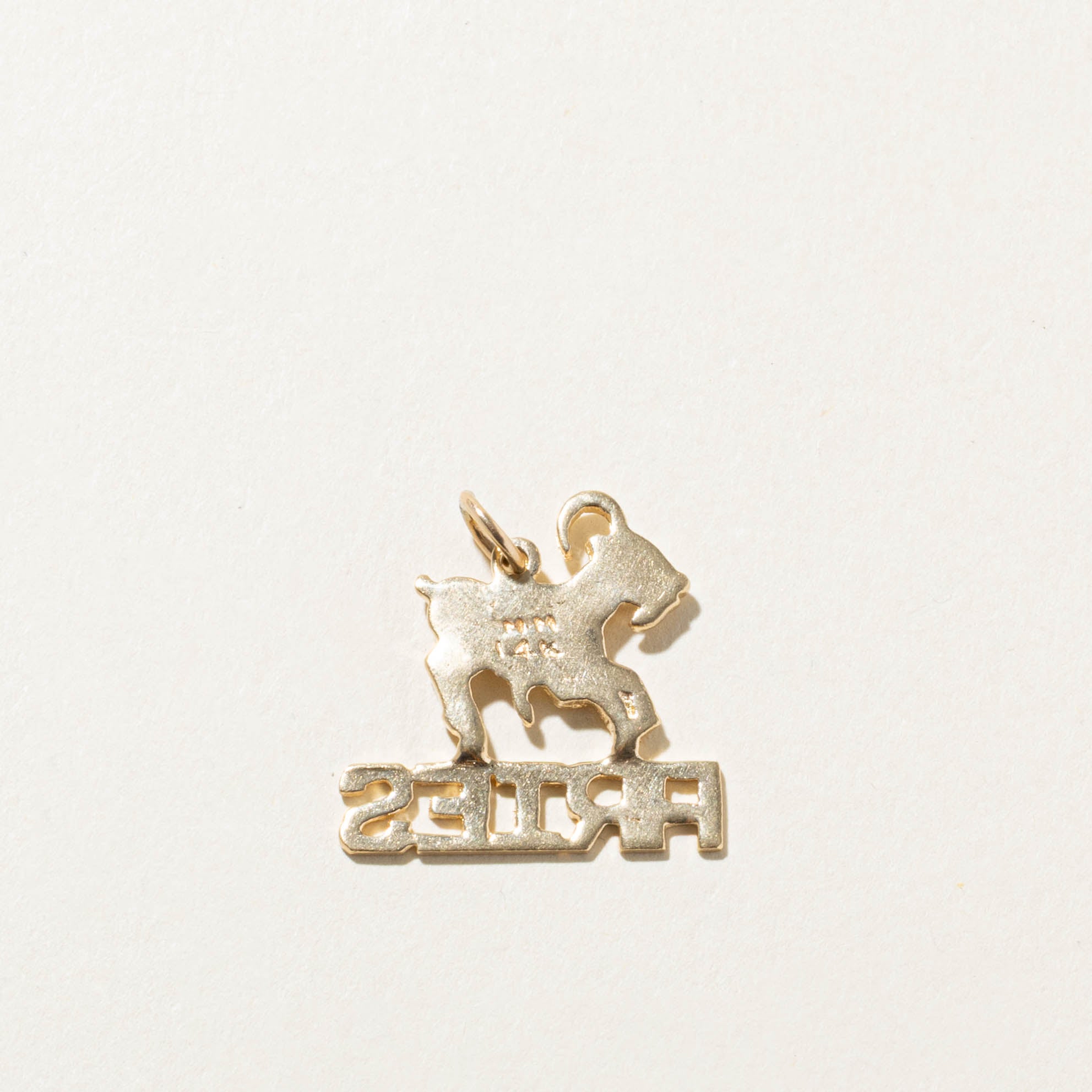 14k Aries Zodiac Pendant