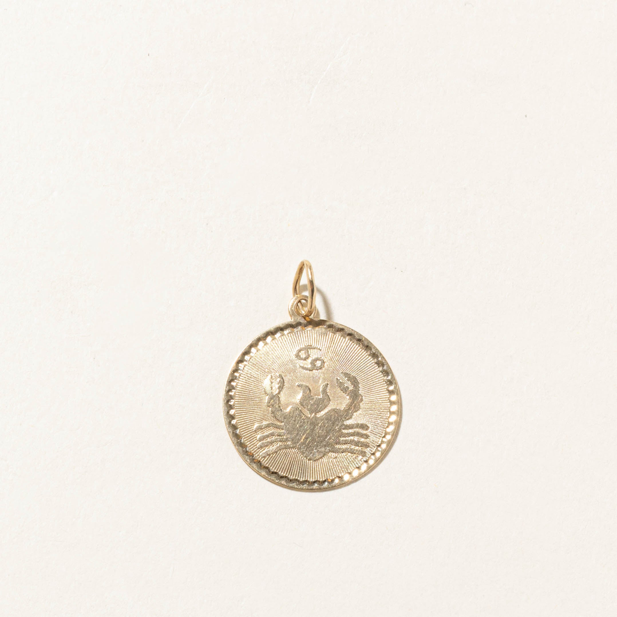 10k Cancer Zodiac Pendant
