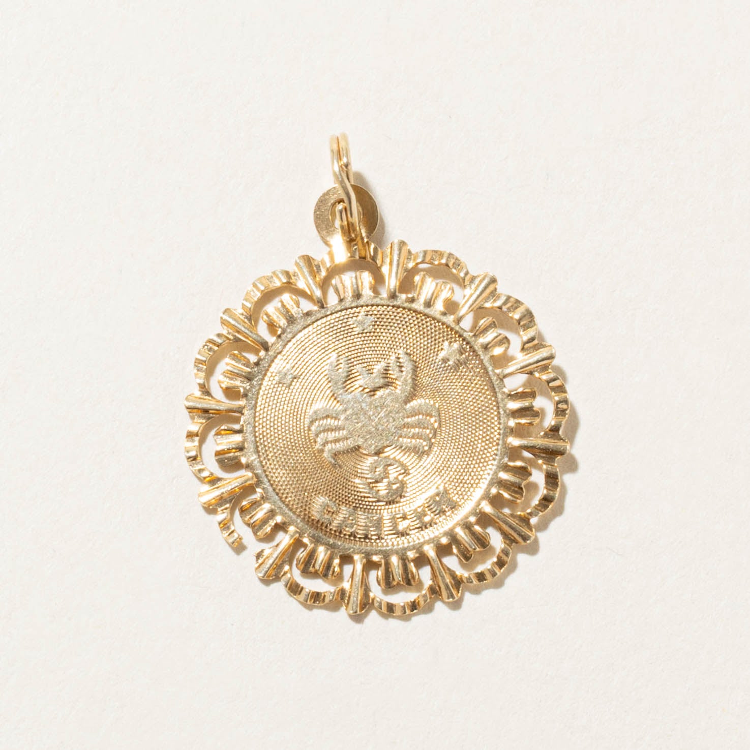 10k Cancer Zodiac Pendant