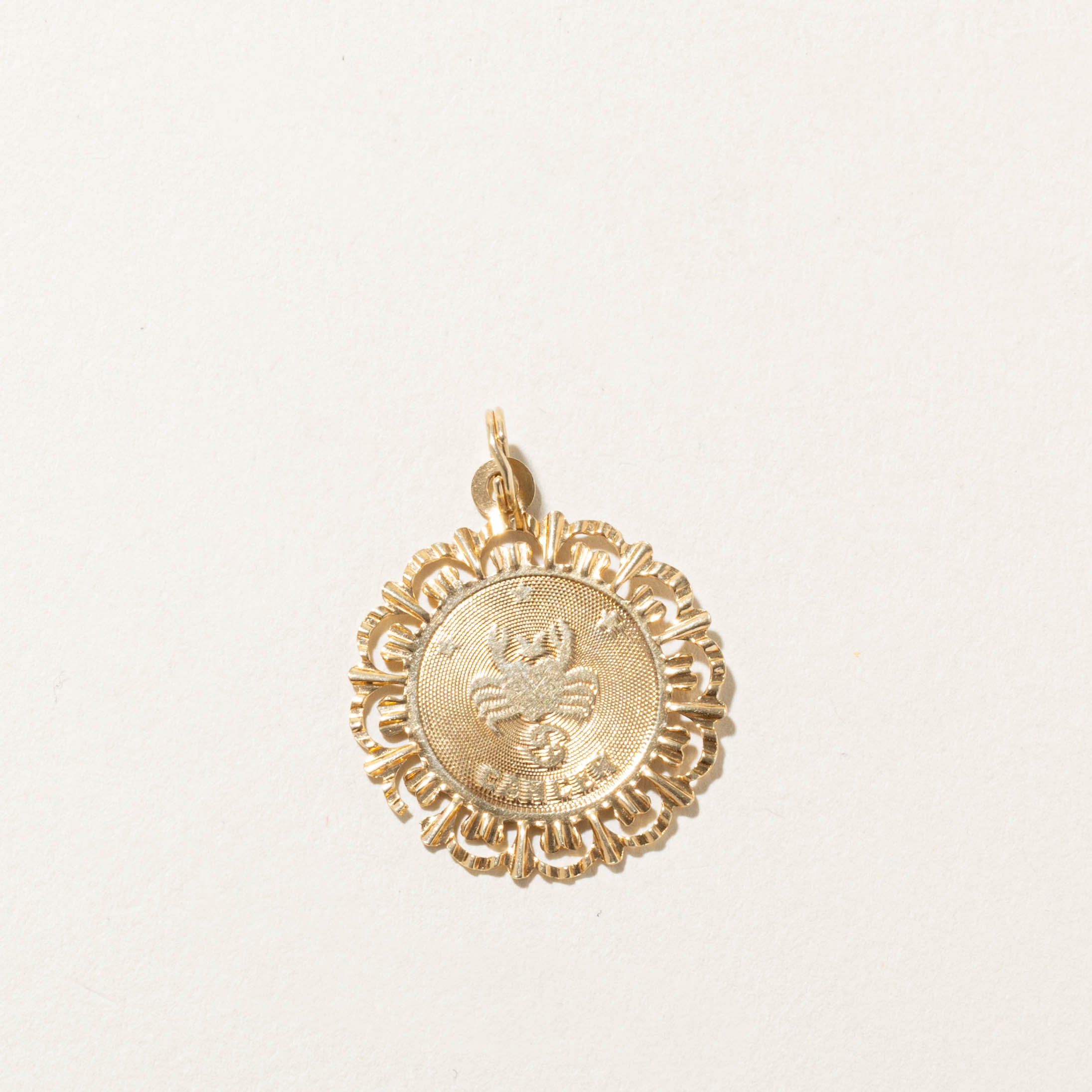 10k Cancer Zodiac Pendant