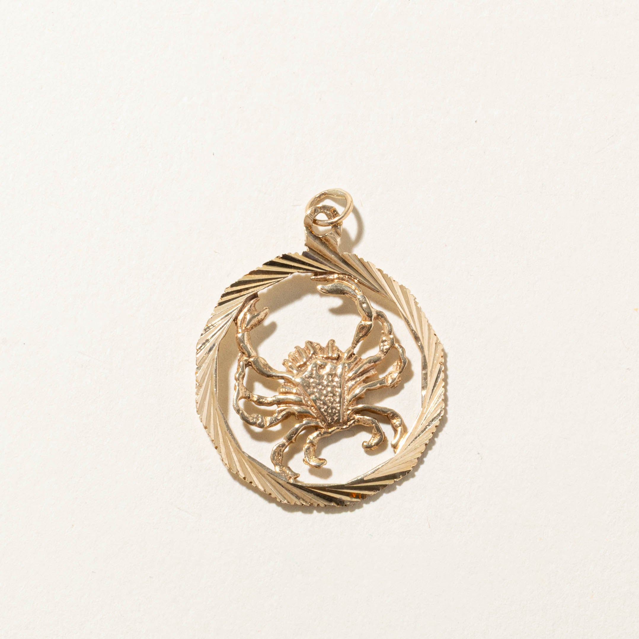 10k Cancer Zodiac Pendant