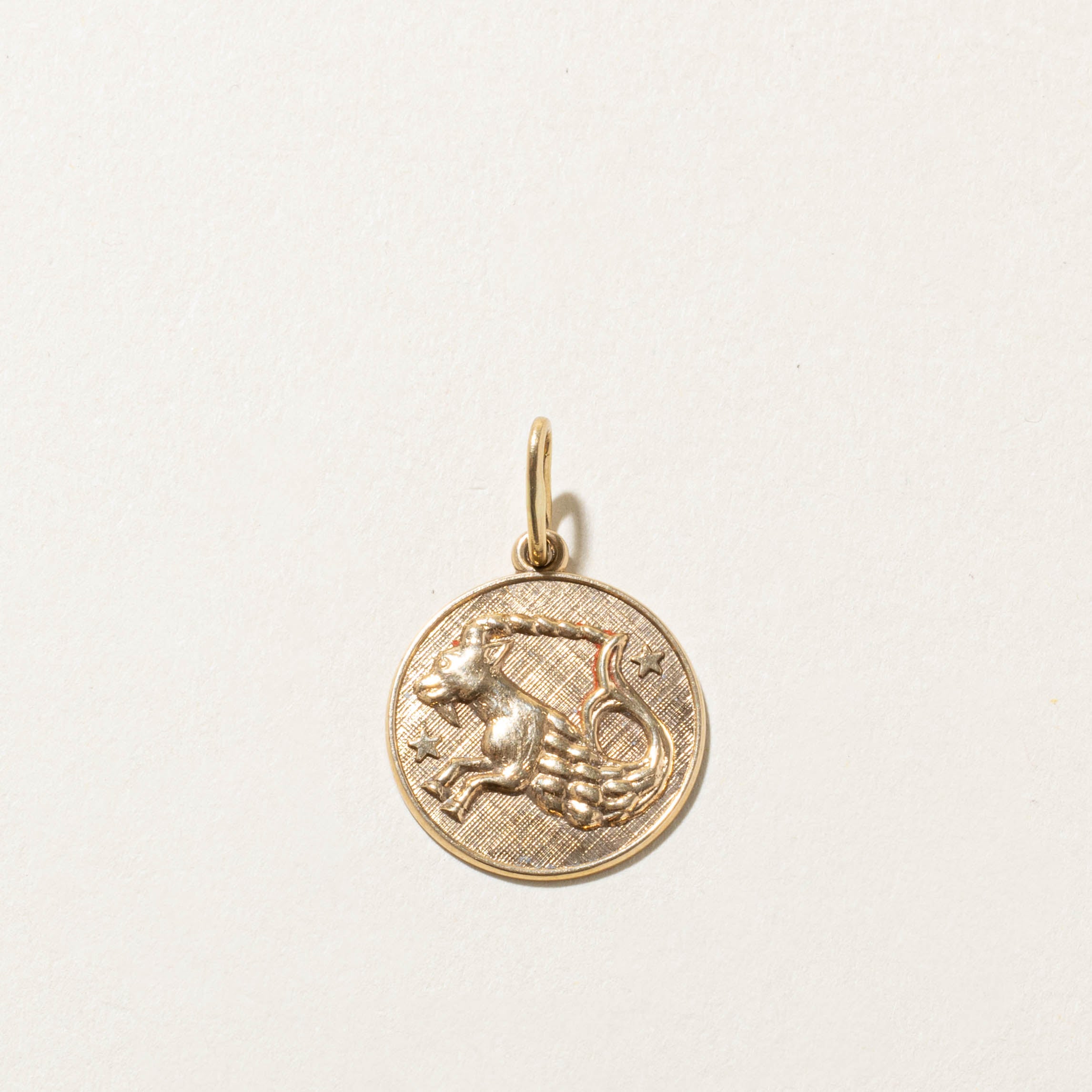 10k Capricorn Zodiac Pendant