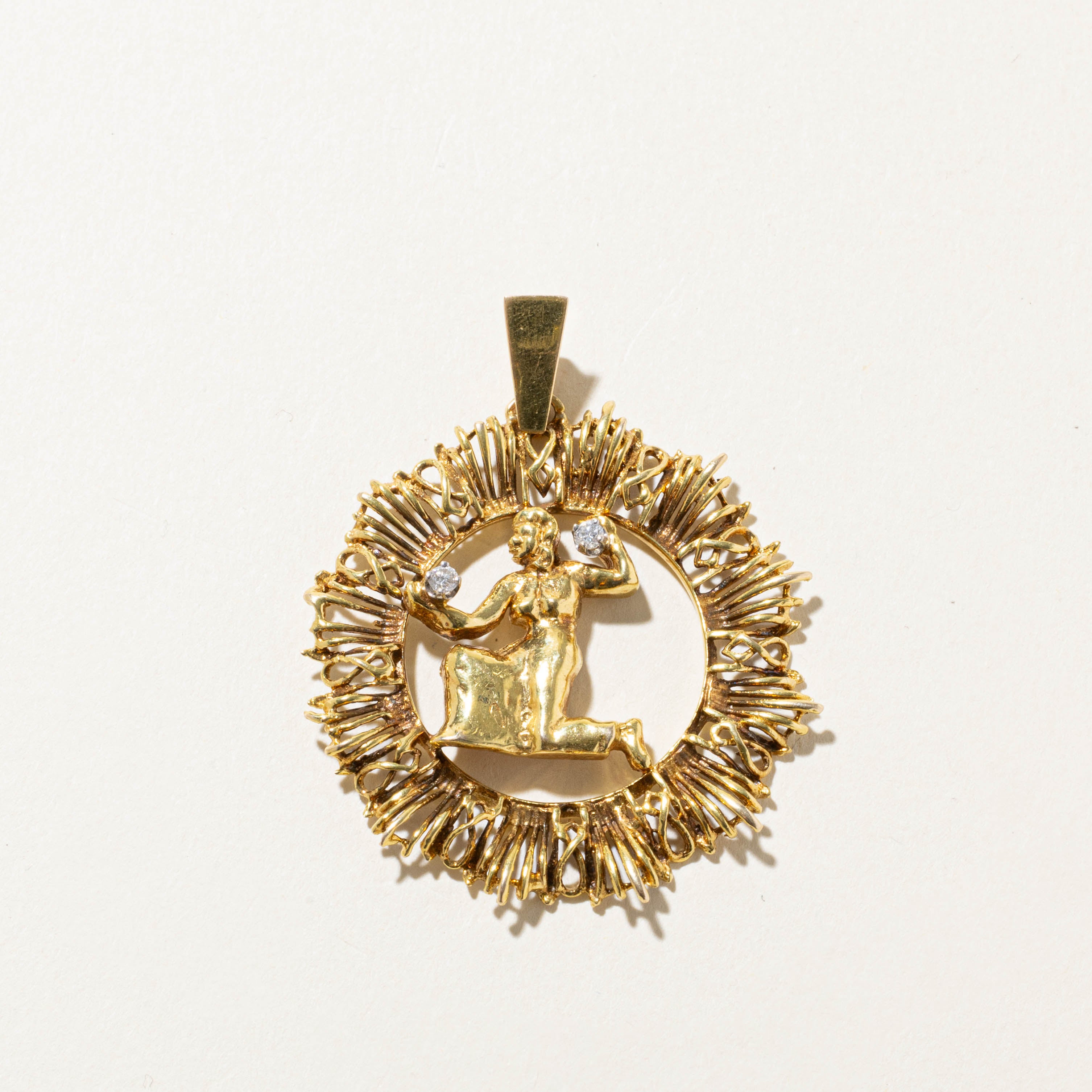 12k Diamond Virgo Zodiac Pendant