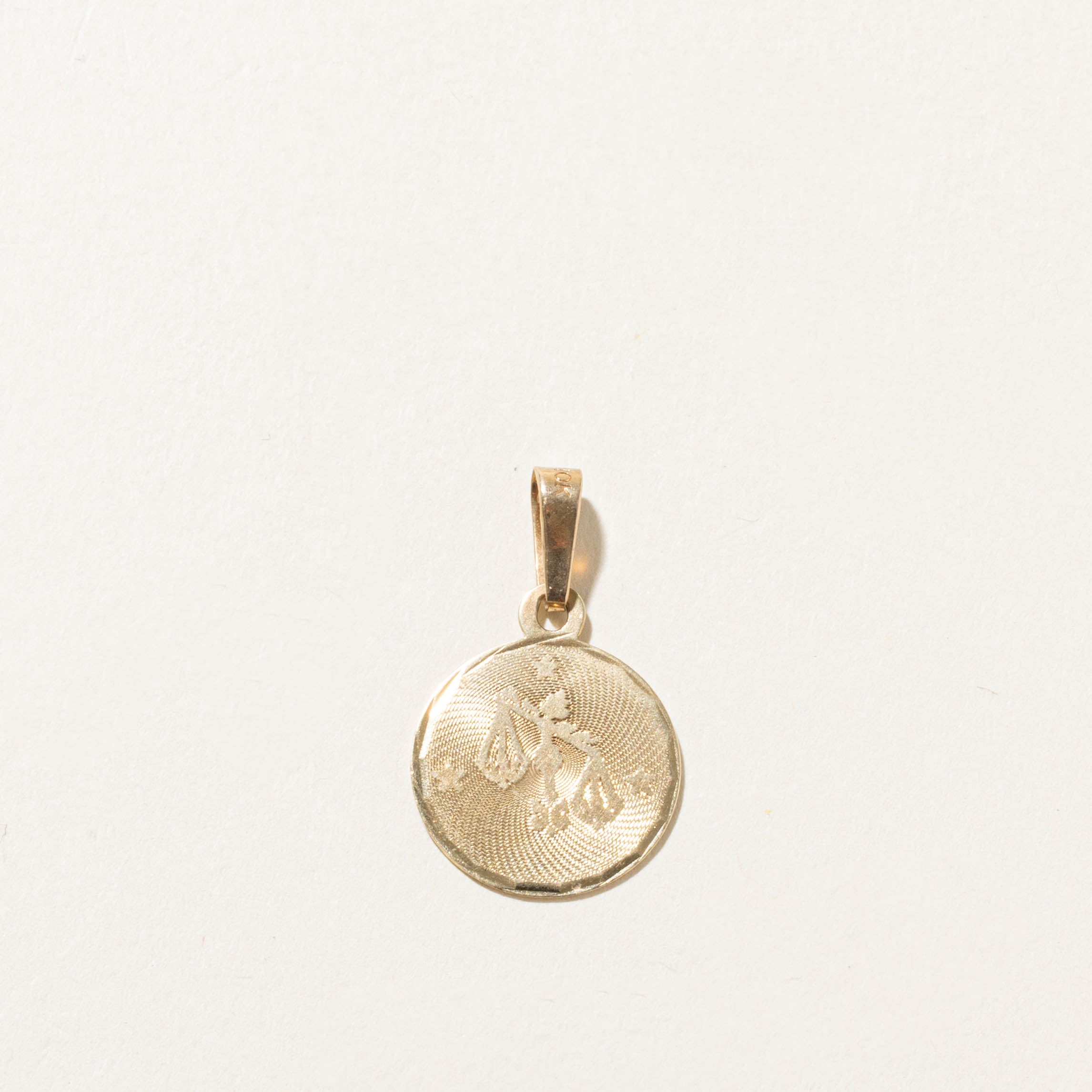 10k Libra Zodiac Pendant